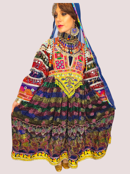 Multi Zari Kuchi Dress