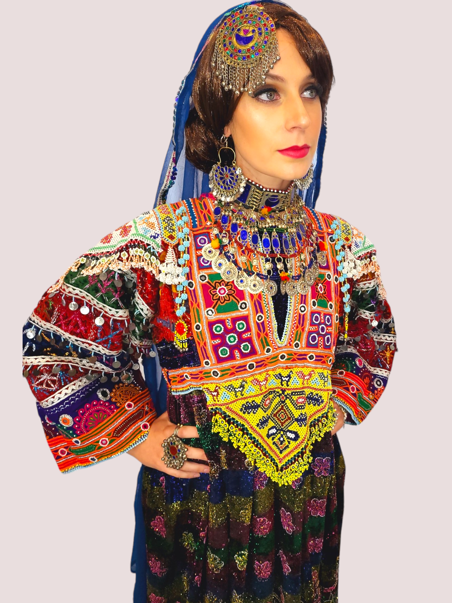 Multi Zari Kuchi Dress