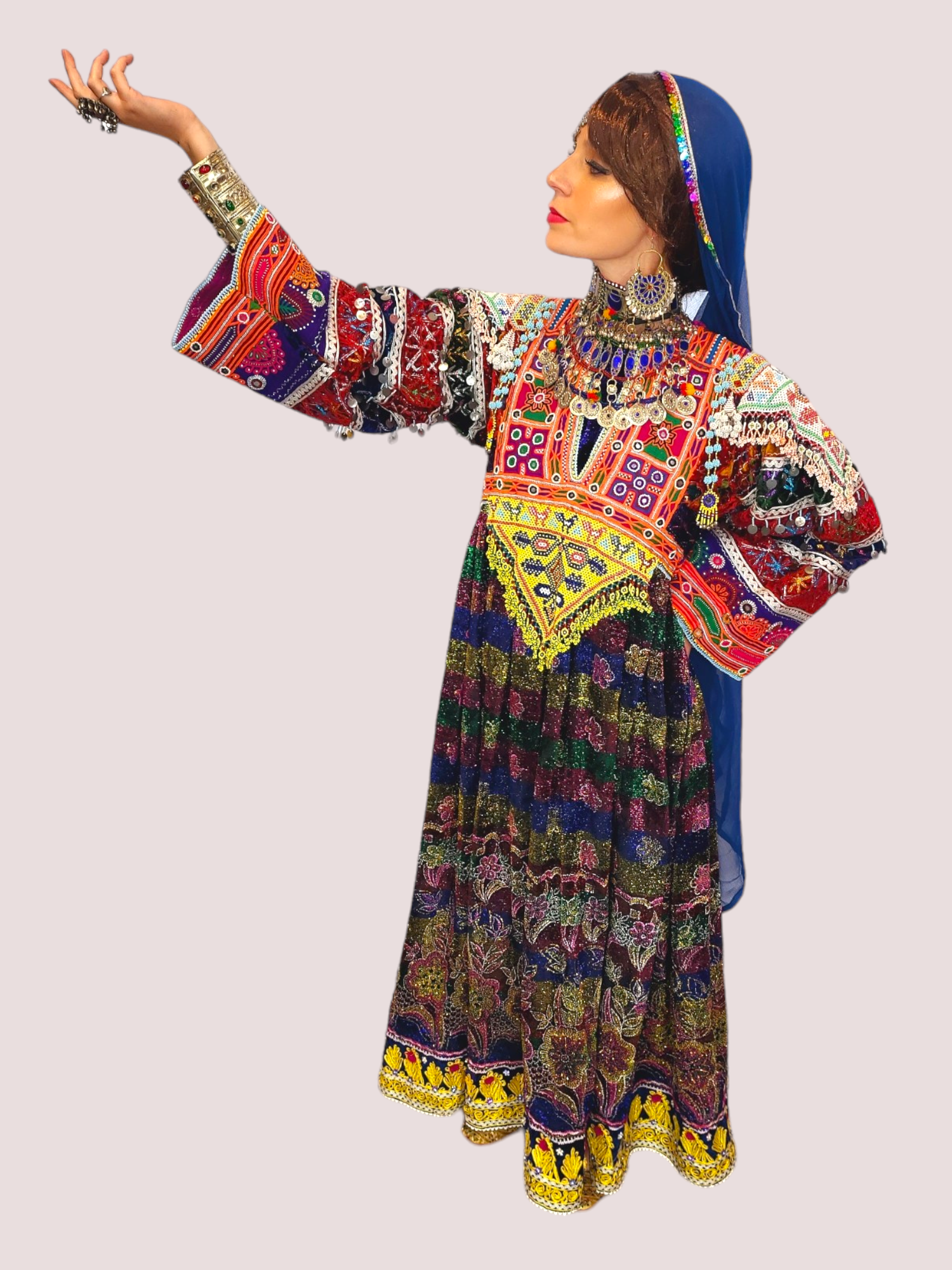 Multi Zari Kuchi Dress