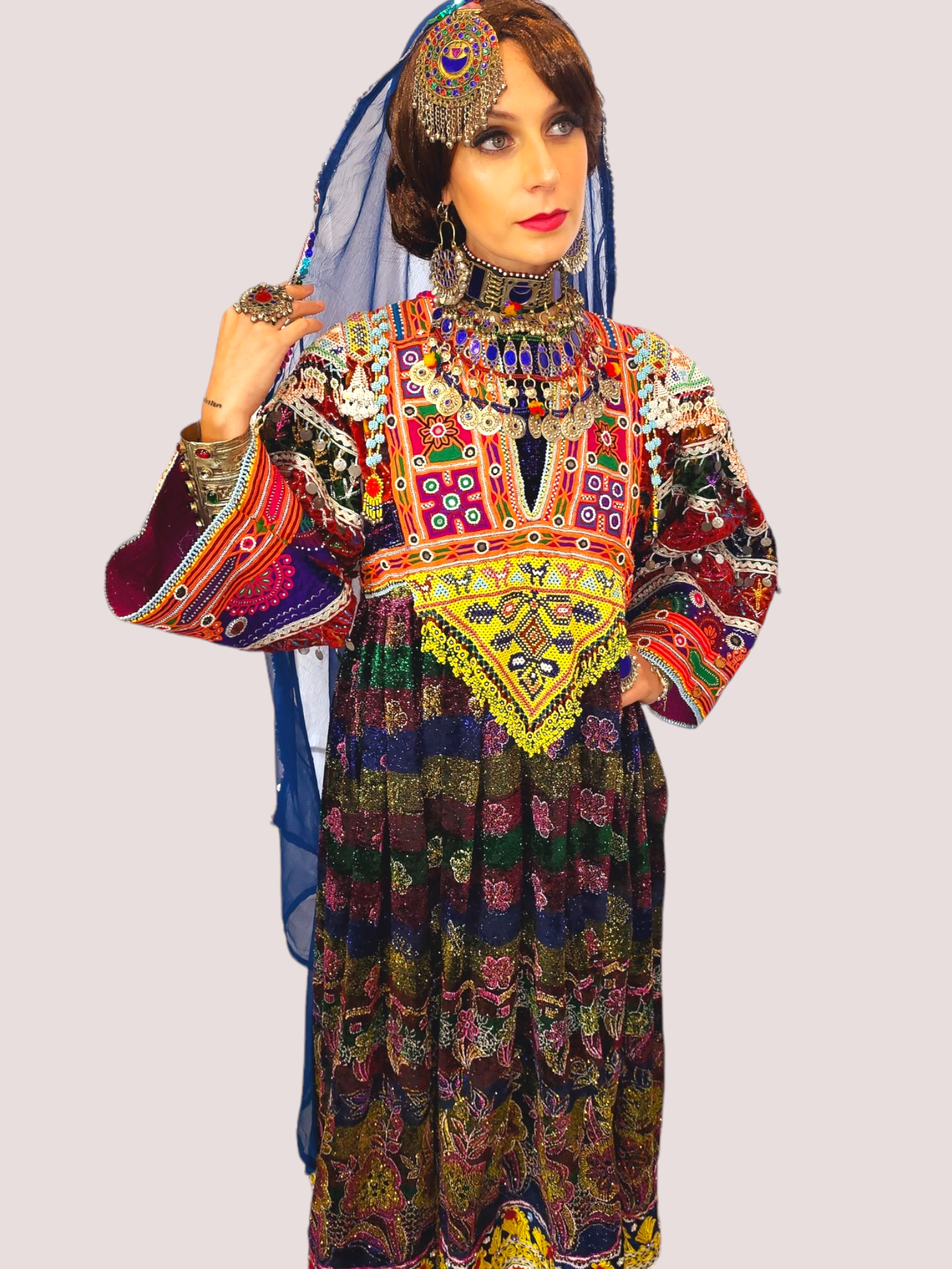 Multi Zari Kuchi Dress