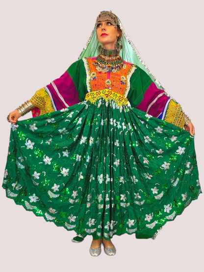 Sequin Green Kuchi Dress