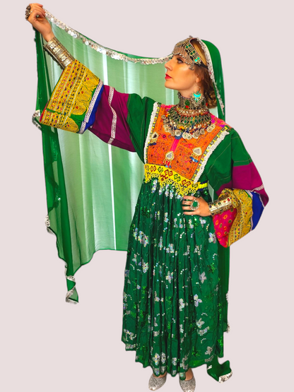 Sequin Green Kuchi Dress