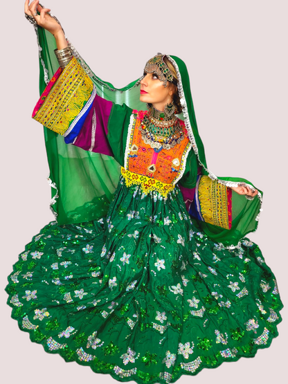 Sequin Green Kuchi Dress
