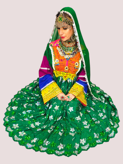 Sequin Green Kuchi Dress