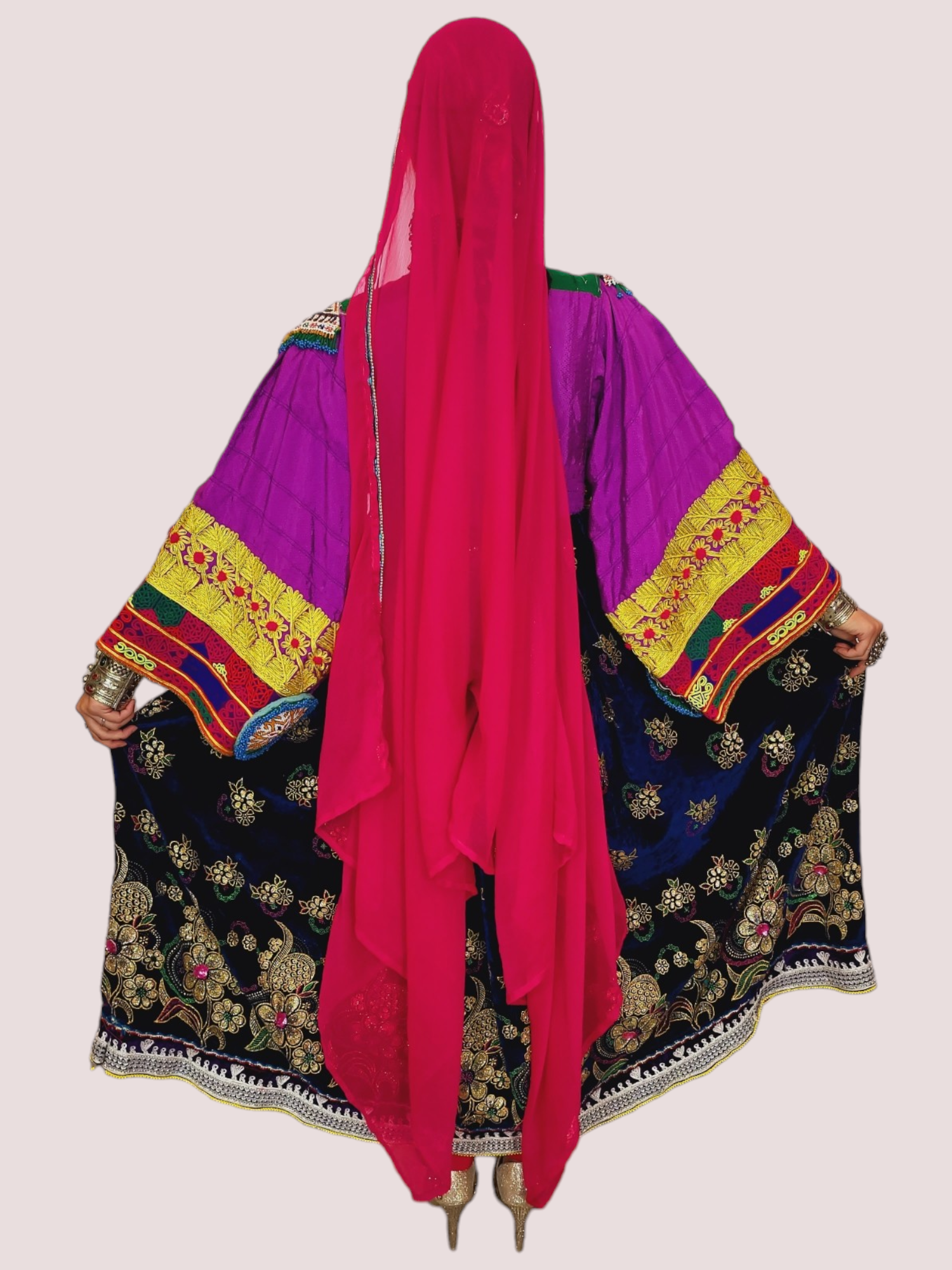 Blue Zari Bakhmal Kuchi Dress