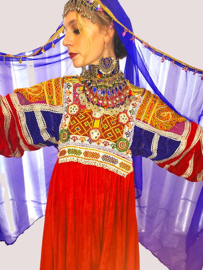 Red Vintage Kuchi Dress