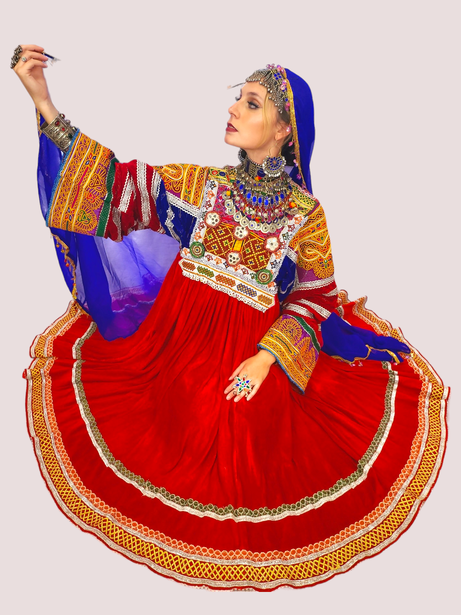 Red Vintage Kuchi Dress