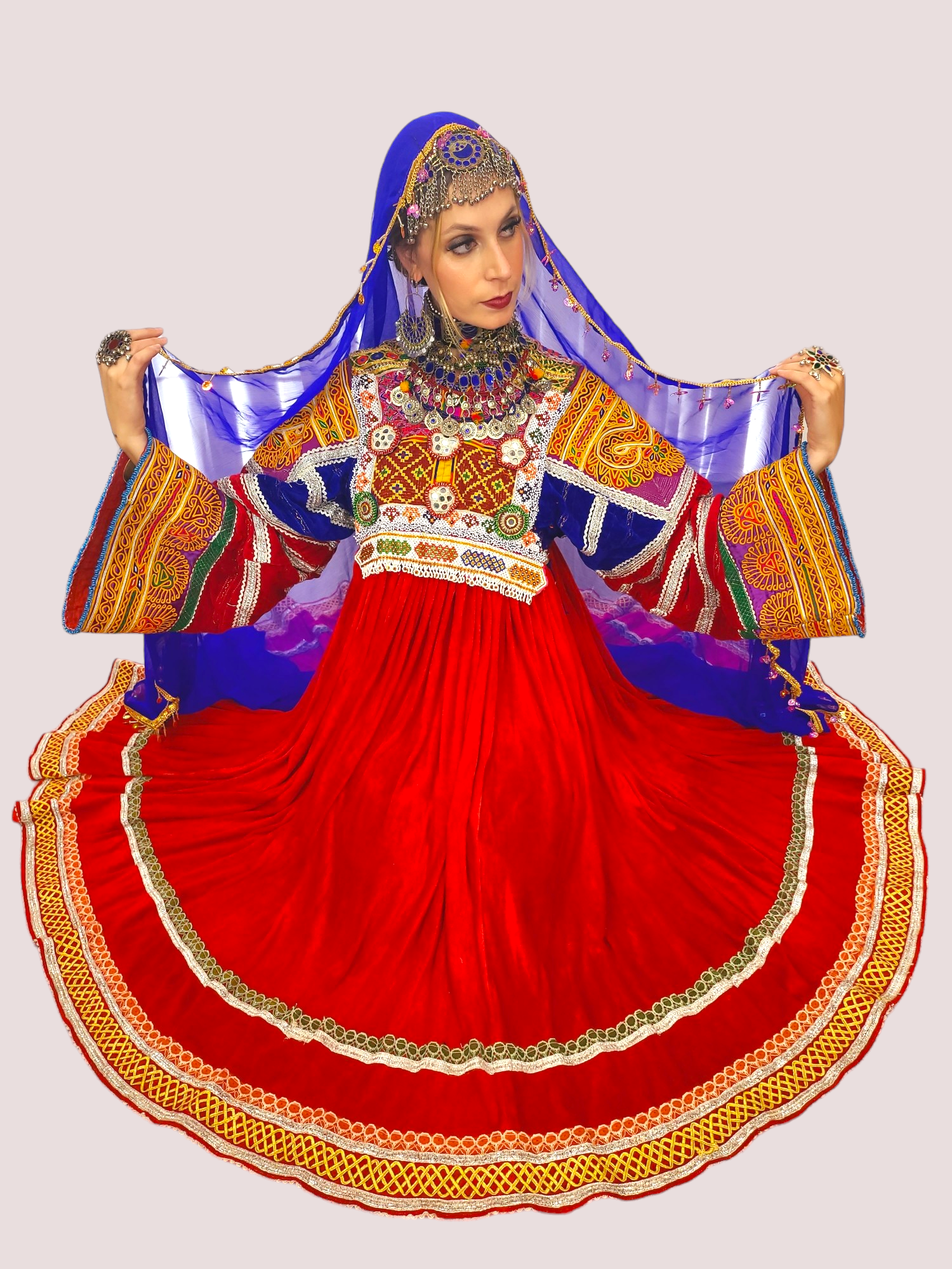 Red Vintage Kuchi Dress