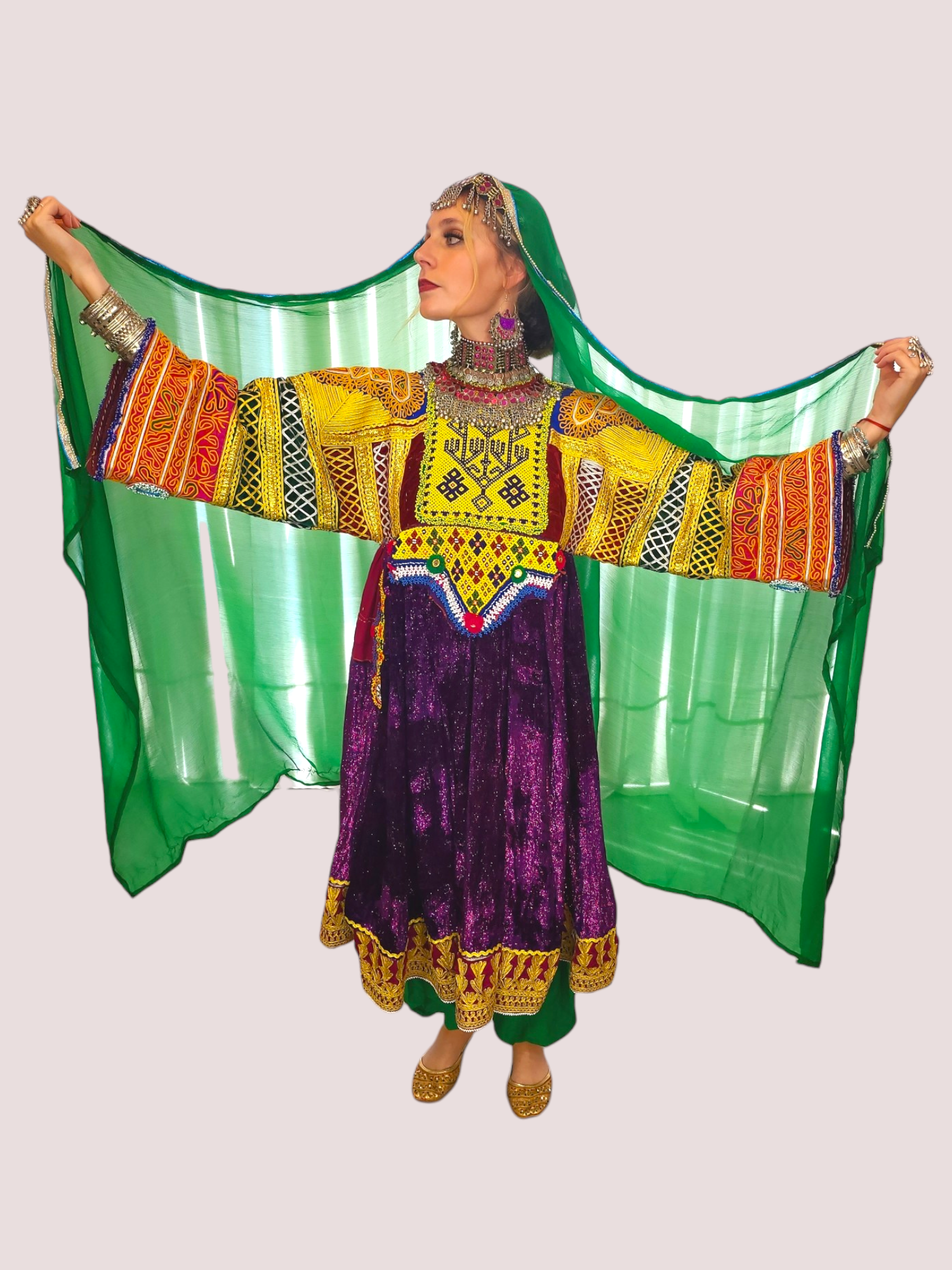 Pink Zari Bakhmal Kuchi Dress