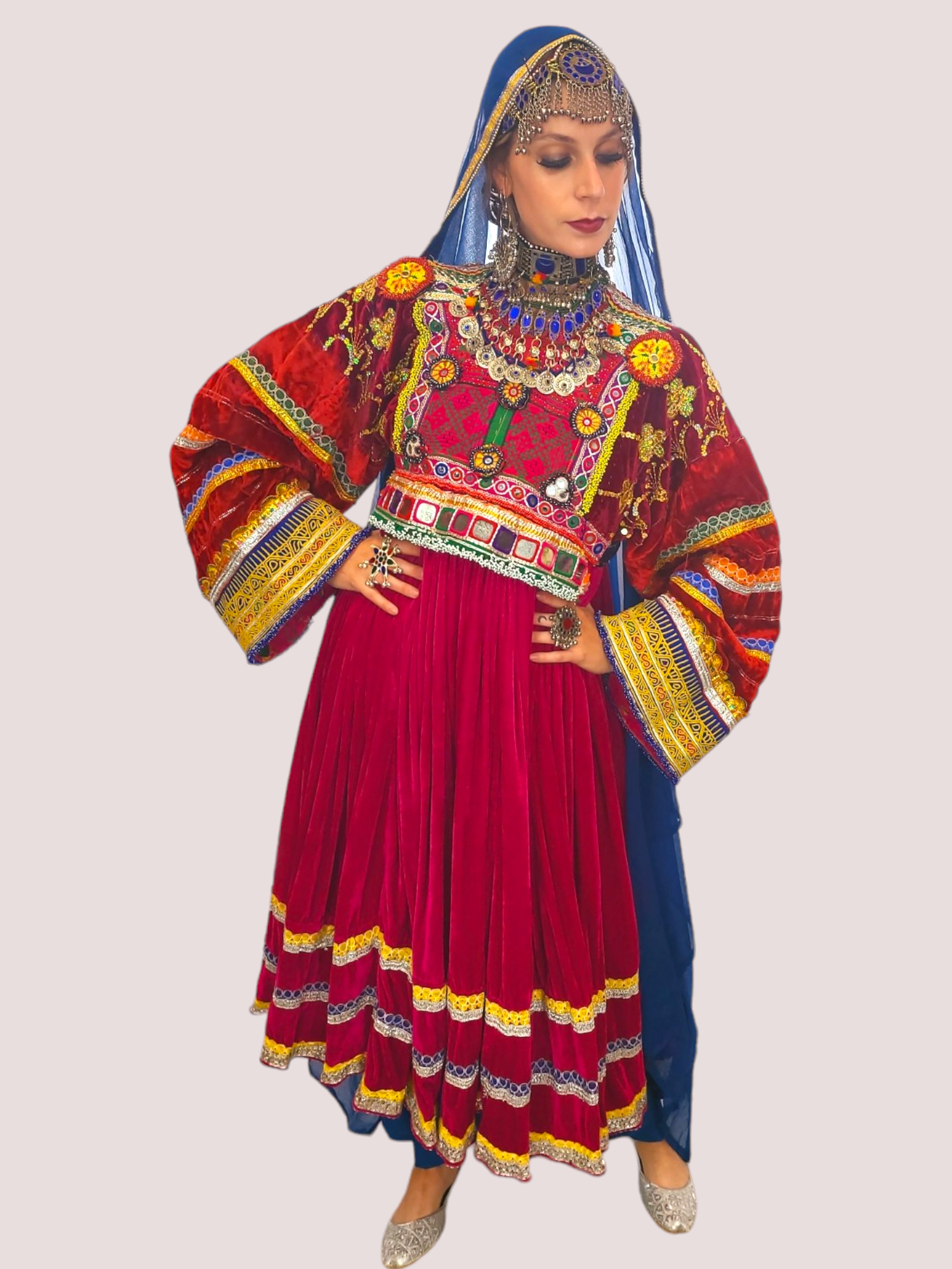 Red Vintage Kuchi Dress