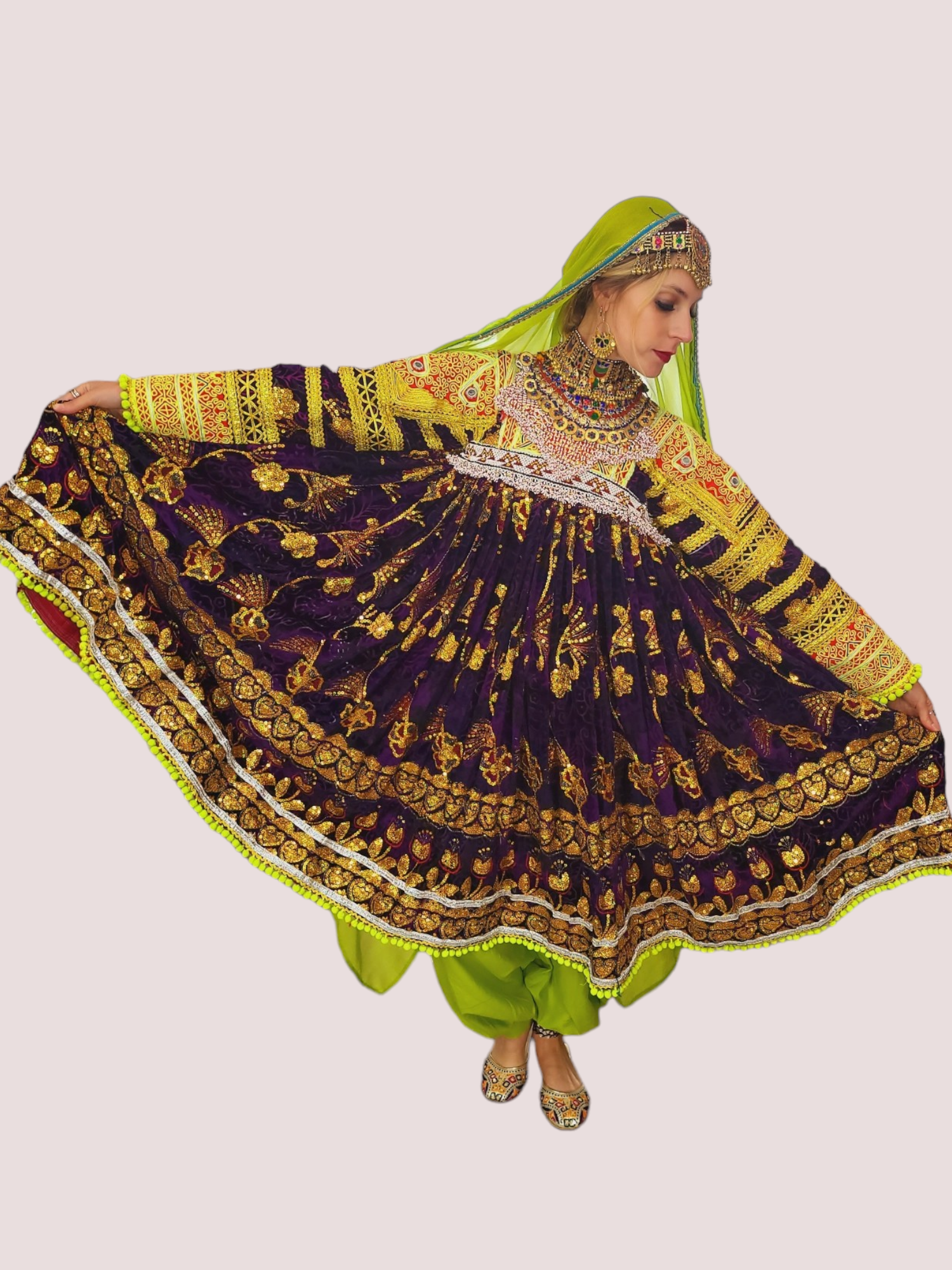 Sequin Pista Kuchi Dress