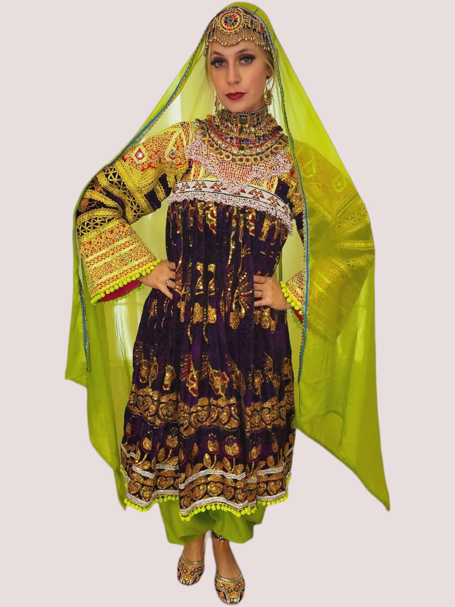 Sequin Pista Kuchi Dress