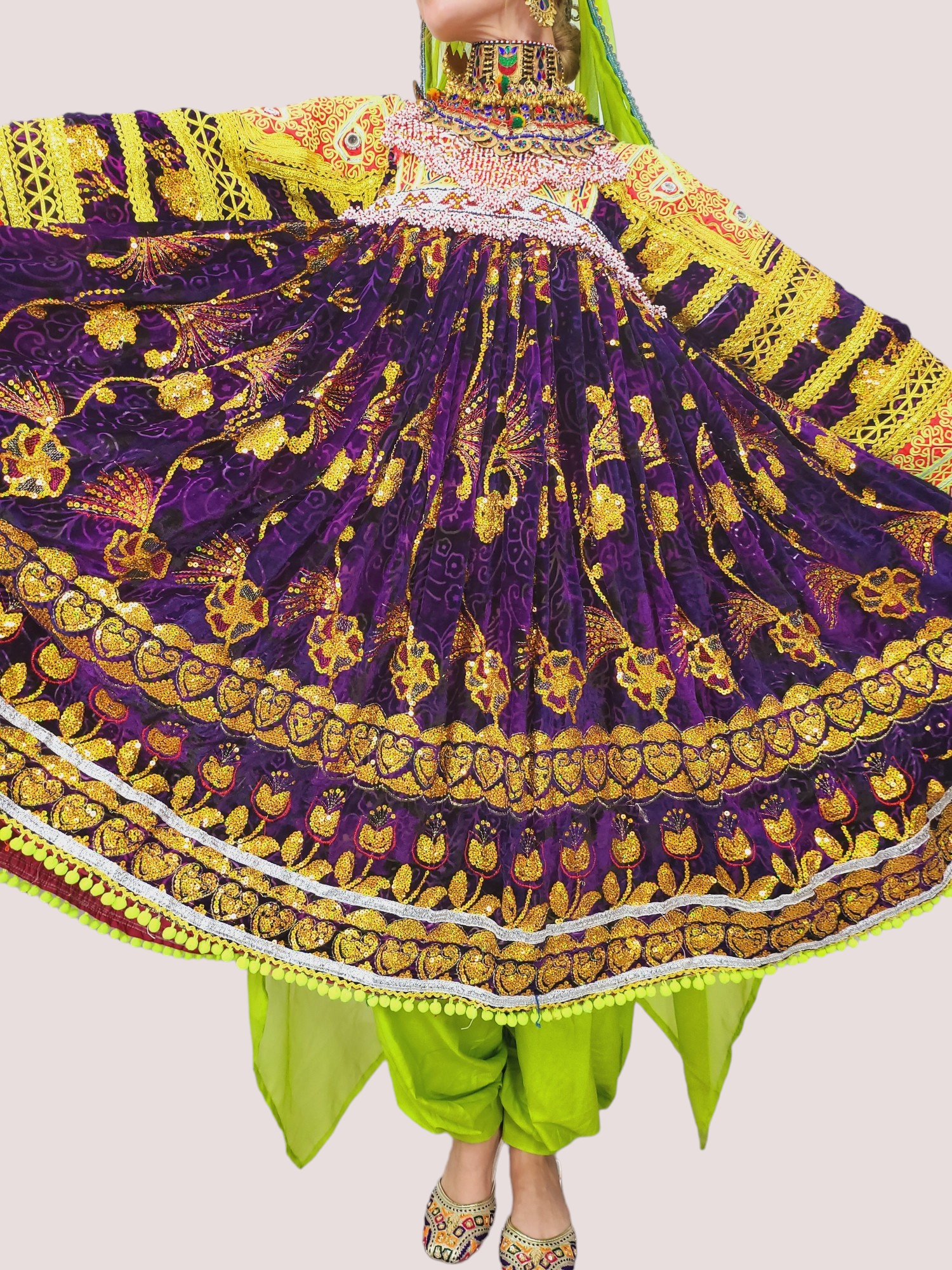 Sequin Pista Kuchi Dress