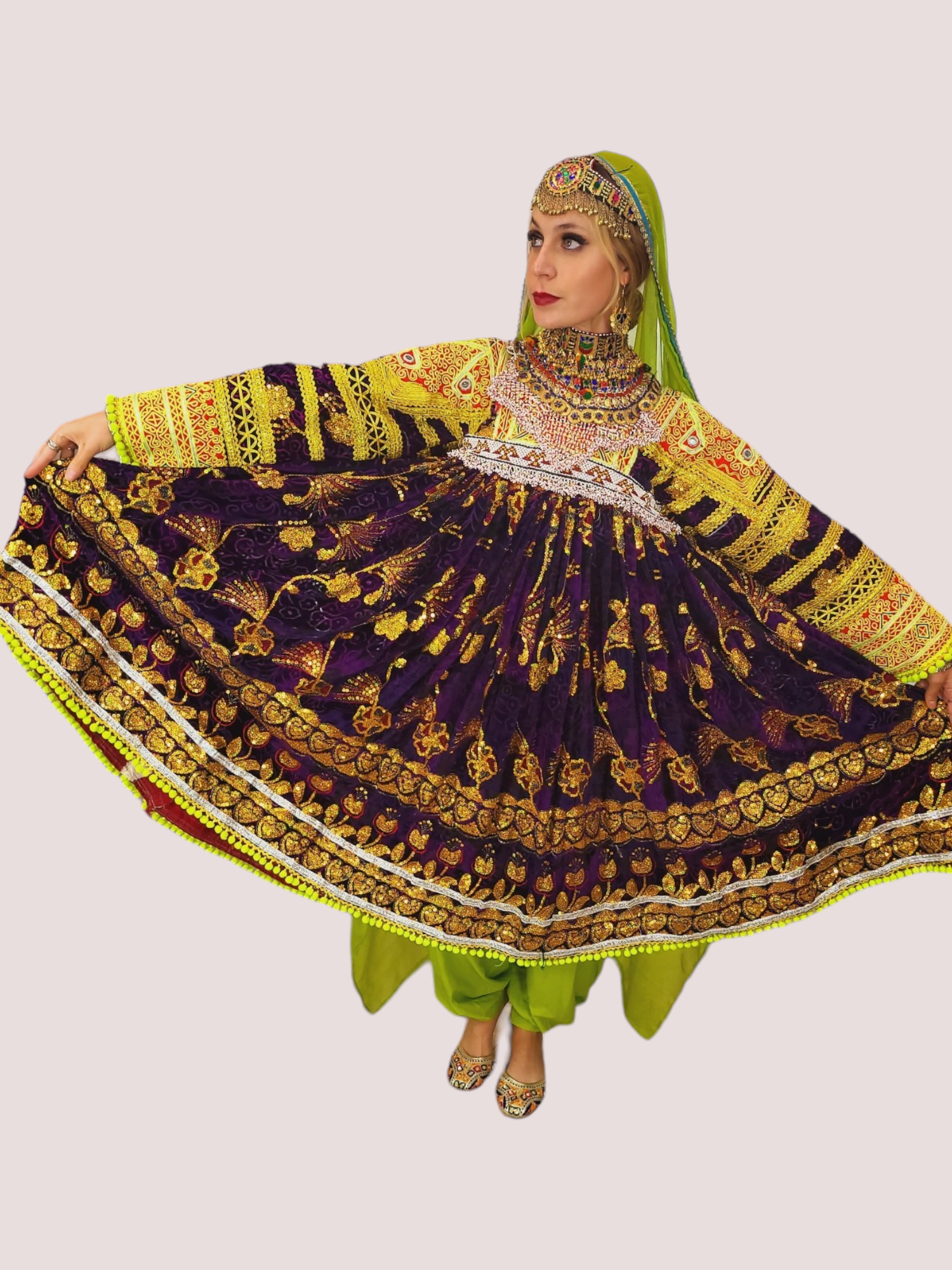 Sequin Pista Kuchi Dress