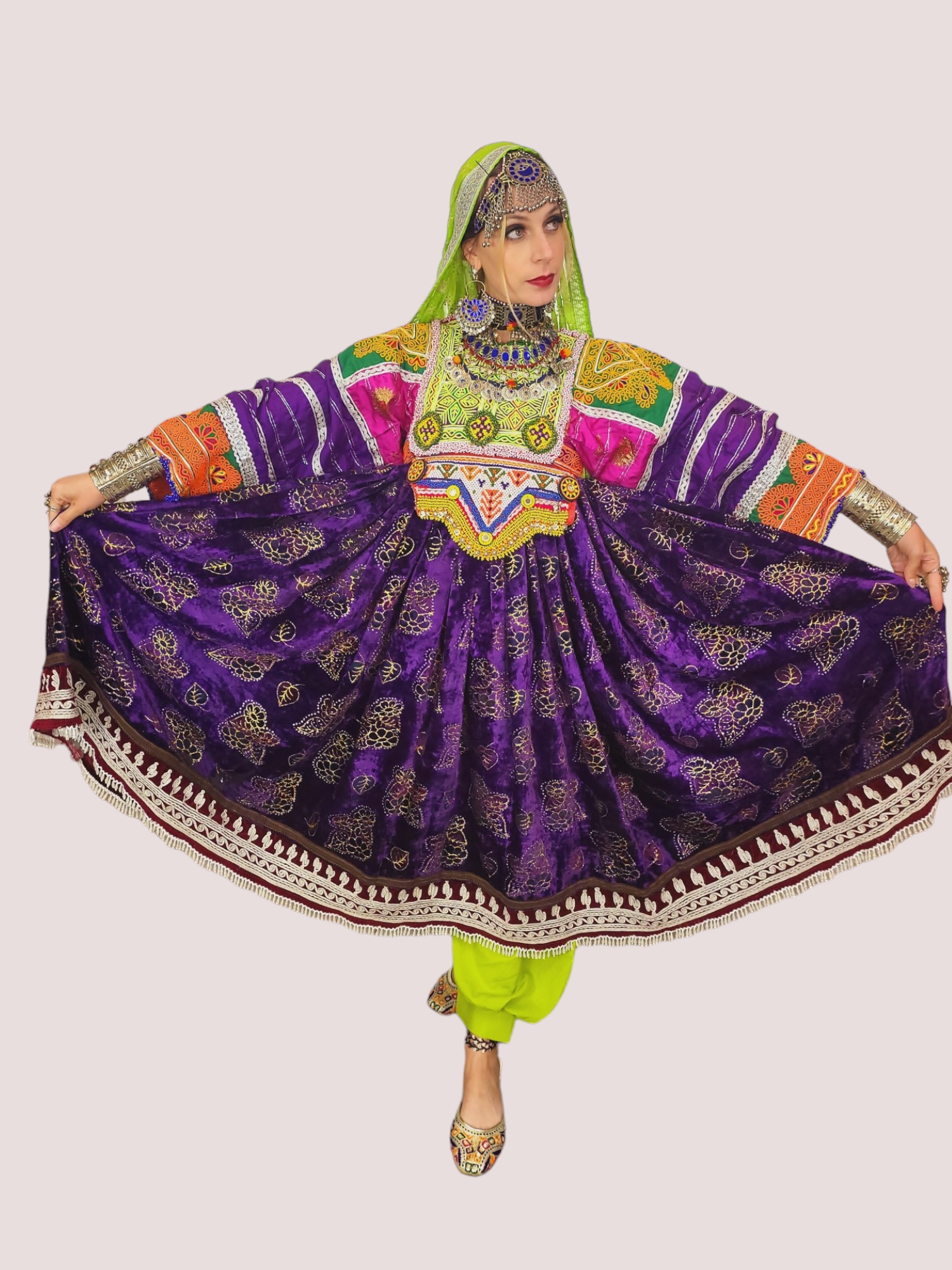 Banjani Zari Bakhmal Kuchi Dress
