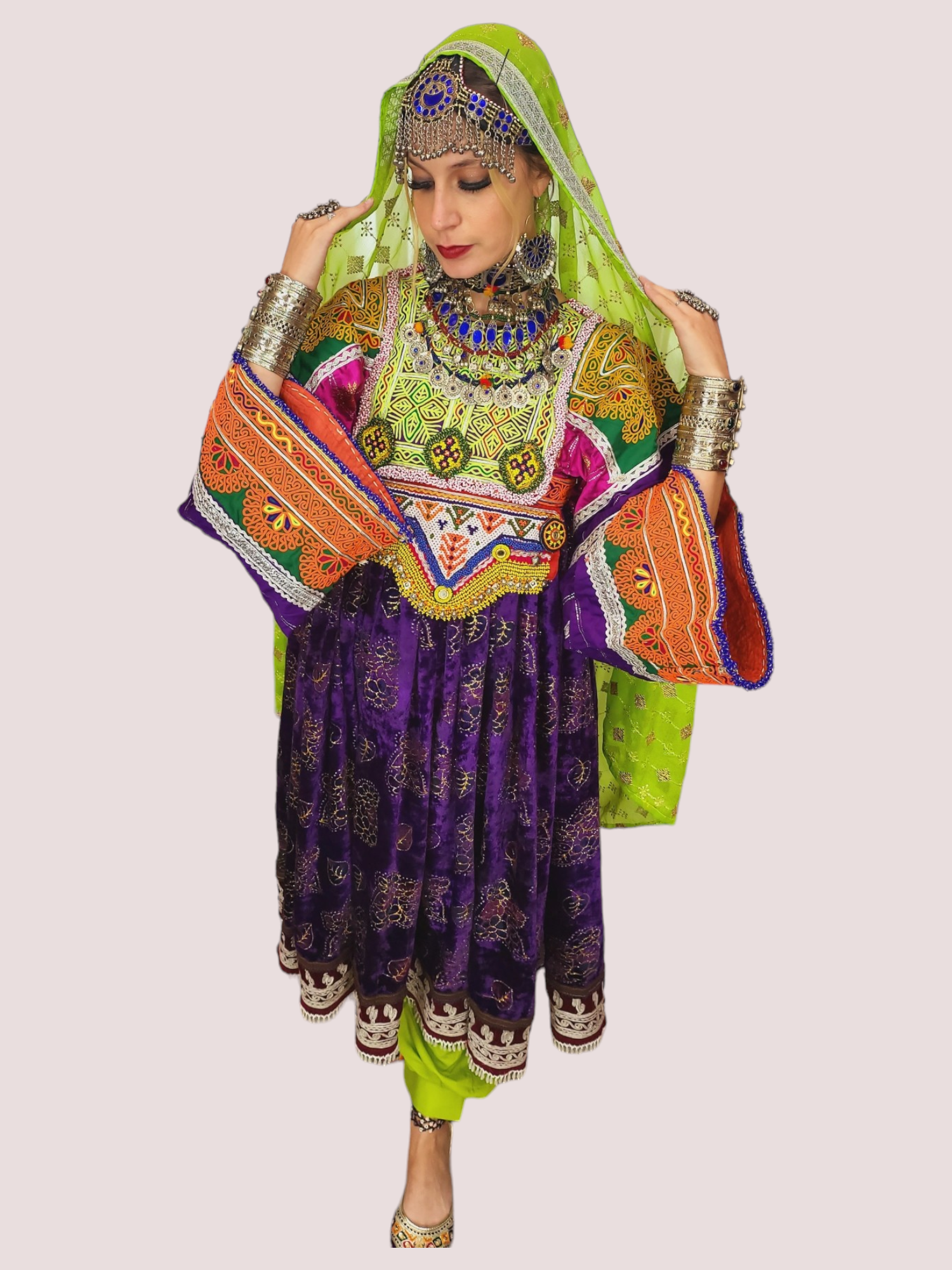 Banjani Zari Bakhmal Kuchi Dress