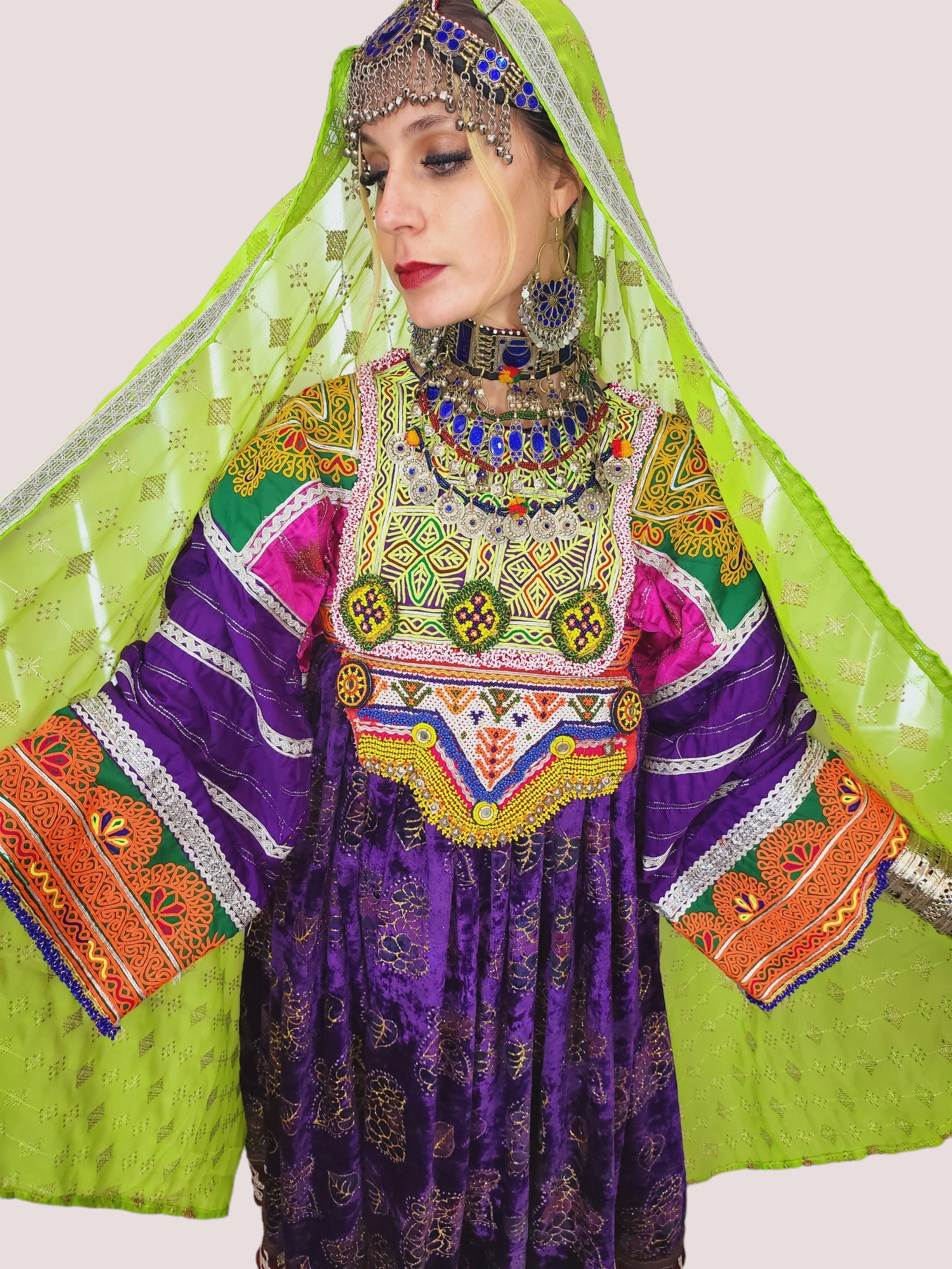 Banjani Zari Bakhmal Kuchi Dress