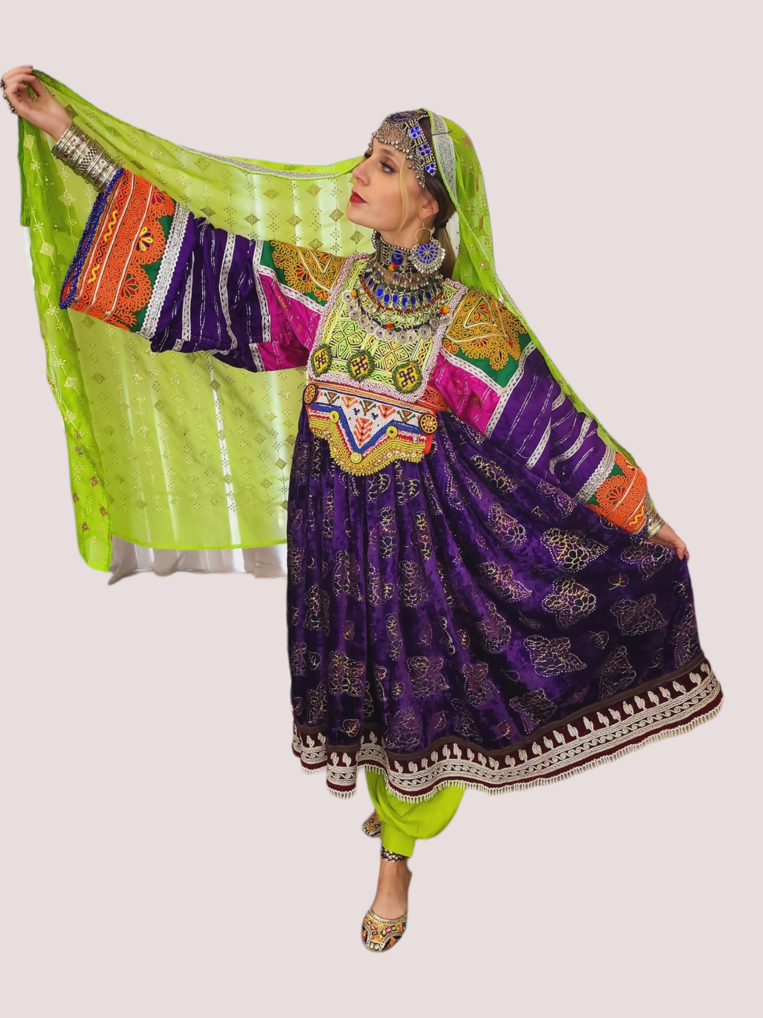 Banjani Zari Bakhmal Kuchi Dress