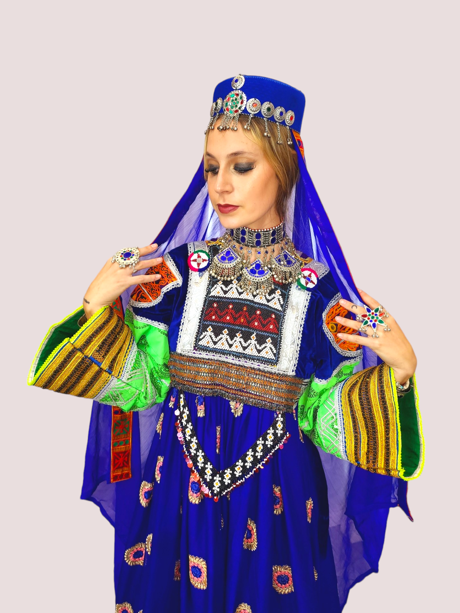 Royal Blue Kuchi Dress