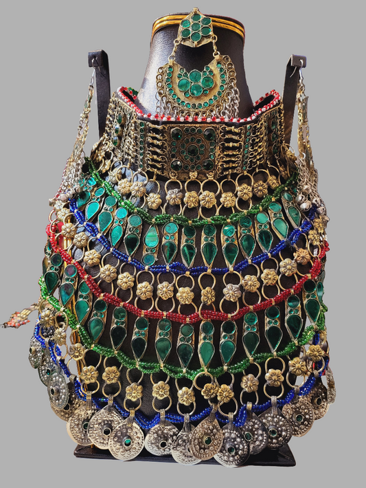 #1 Green Afghan Jewellery Set