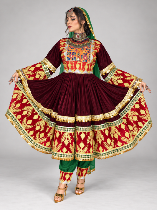 Burgundy light Bakhmal