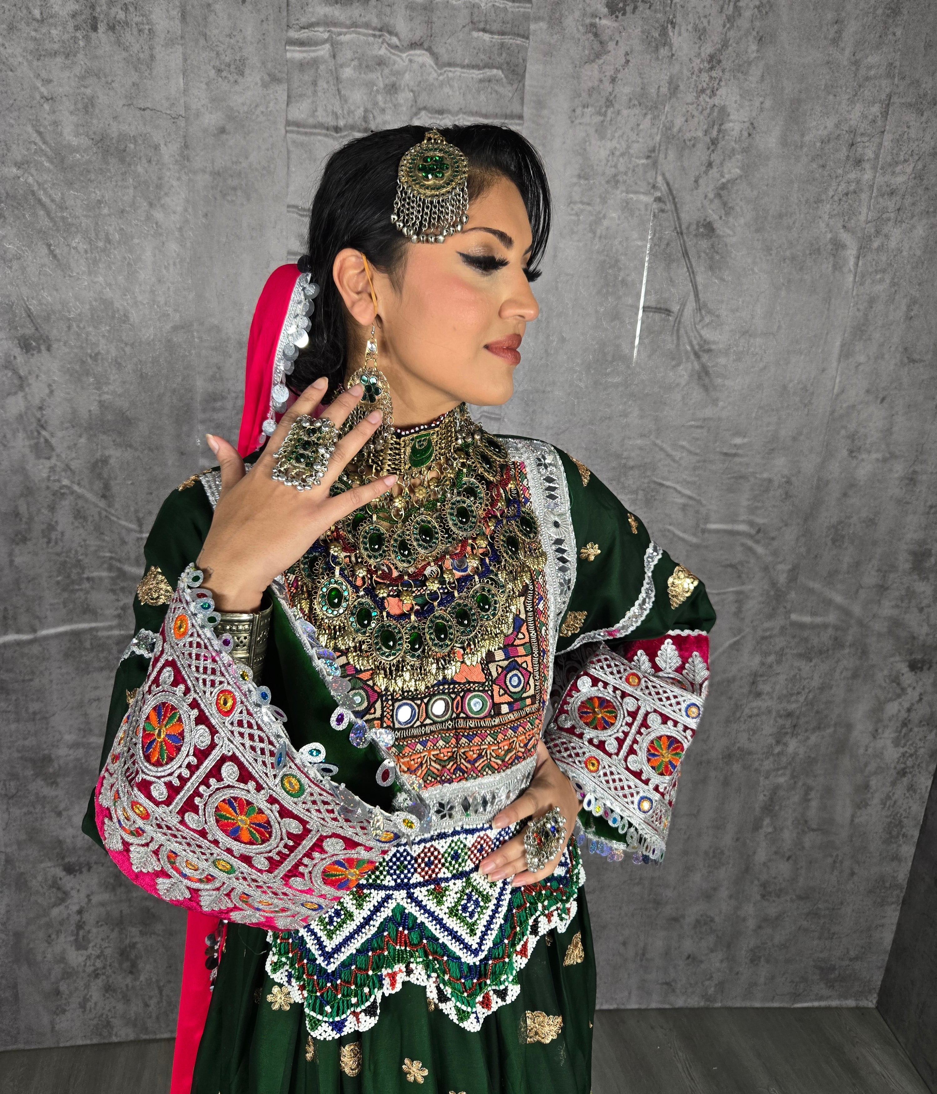 Green Chiffon Khaal Dress