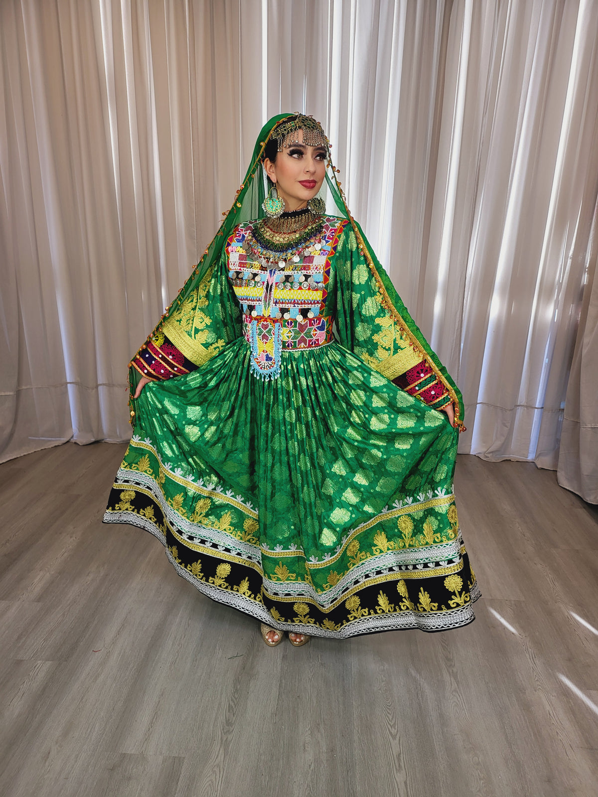 Green Banaras Dress