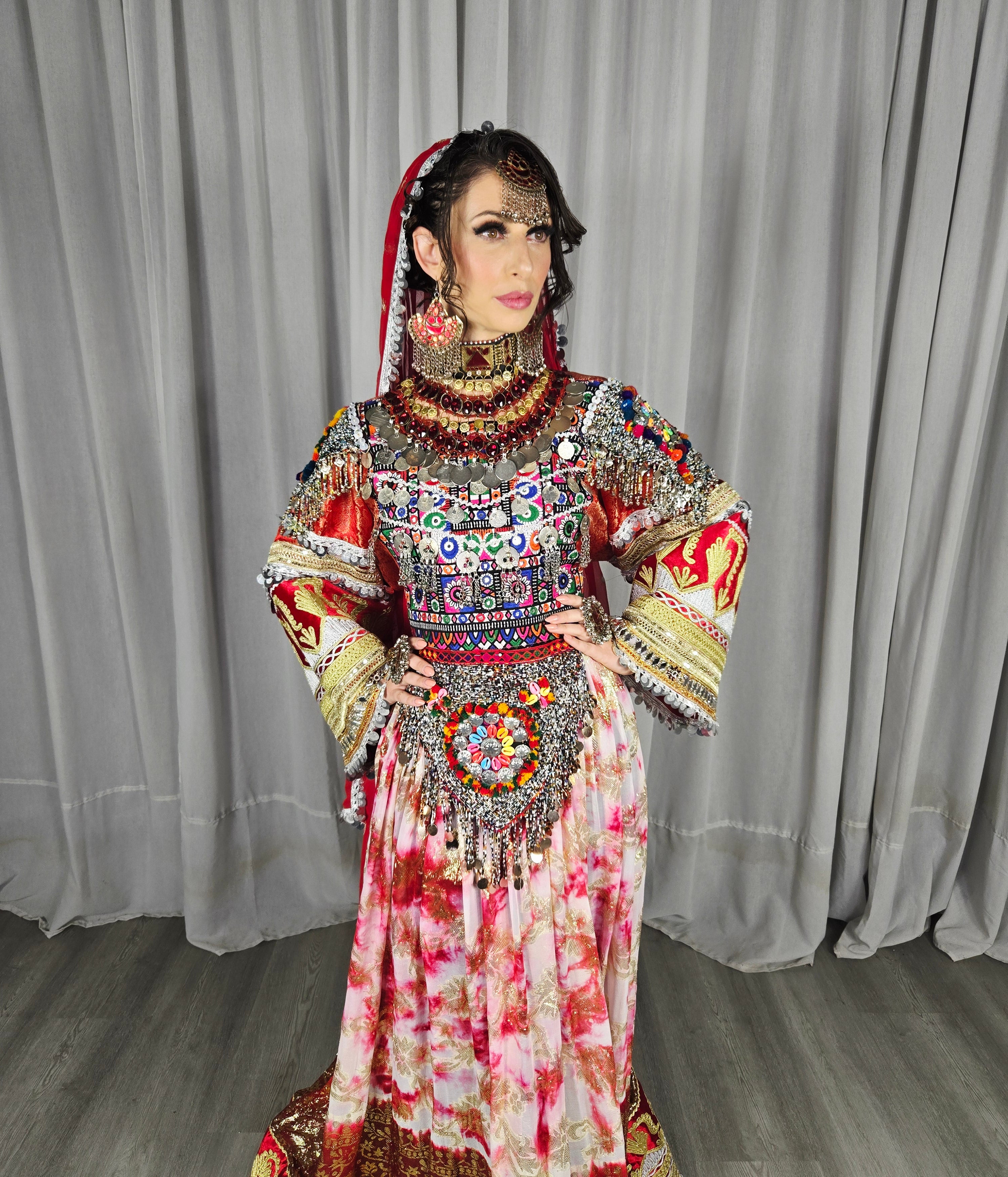 Pink/Red Barosha Dress