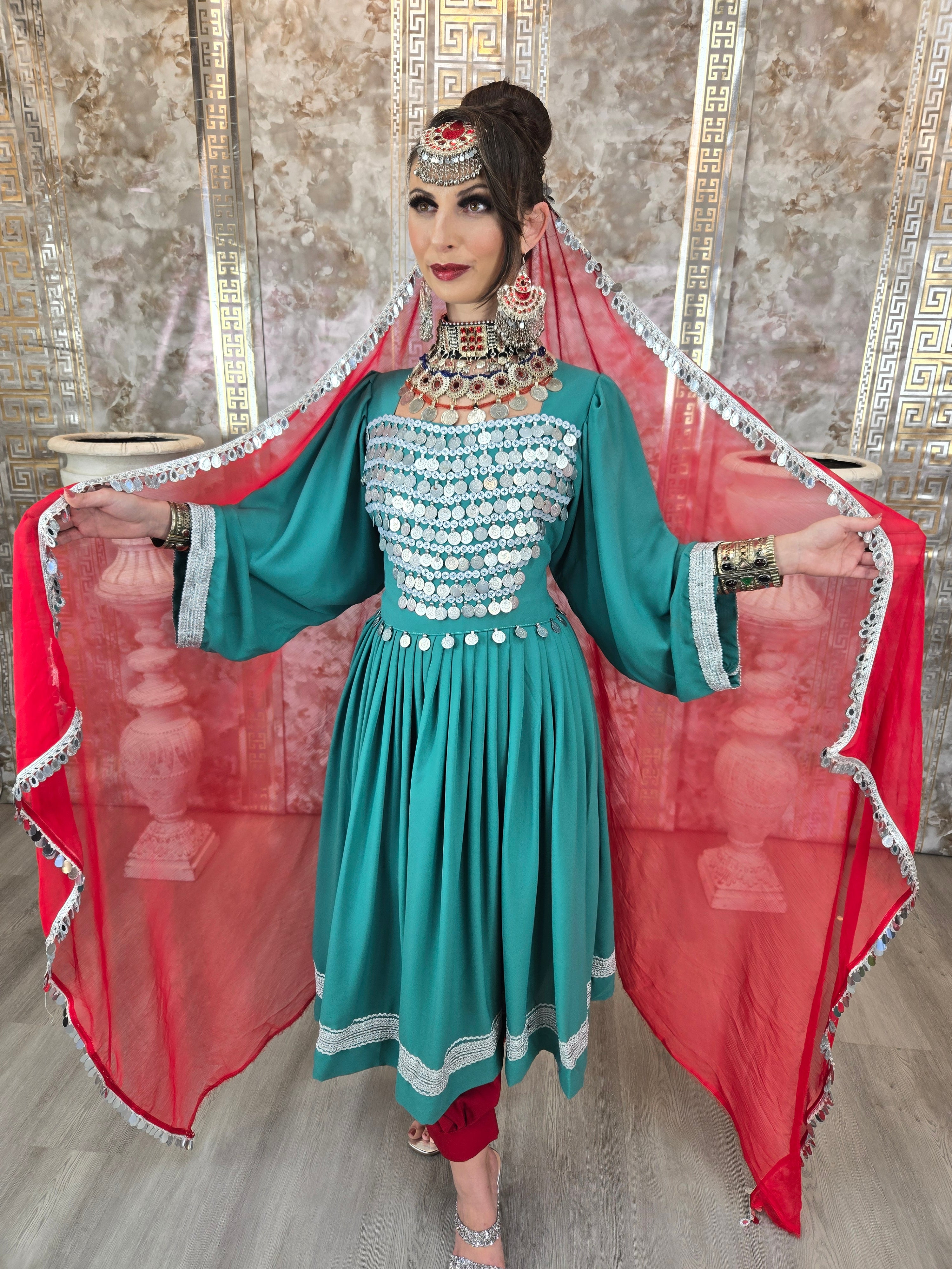 Turquoise green Coin Dress #2