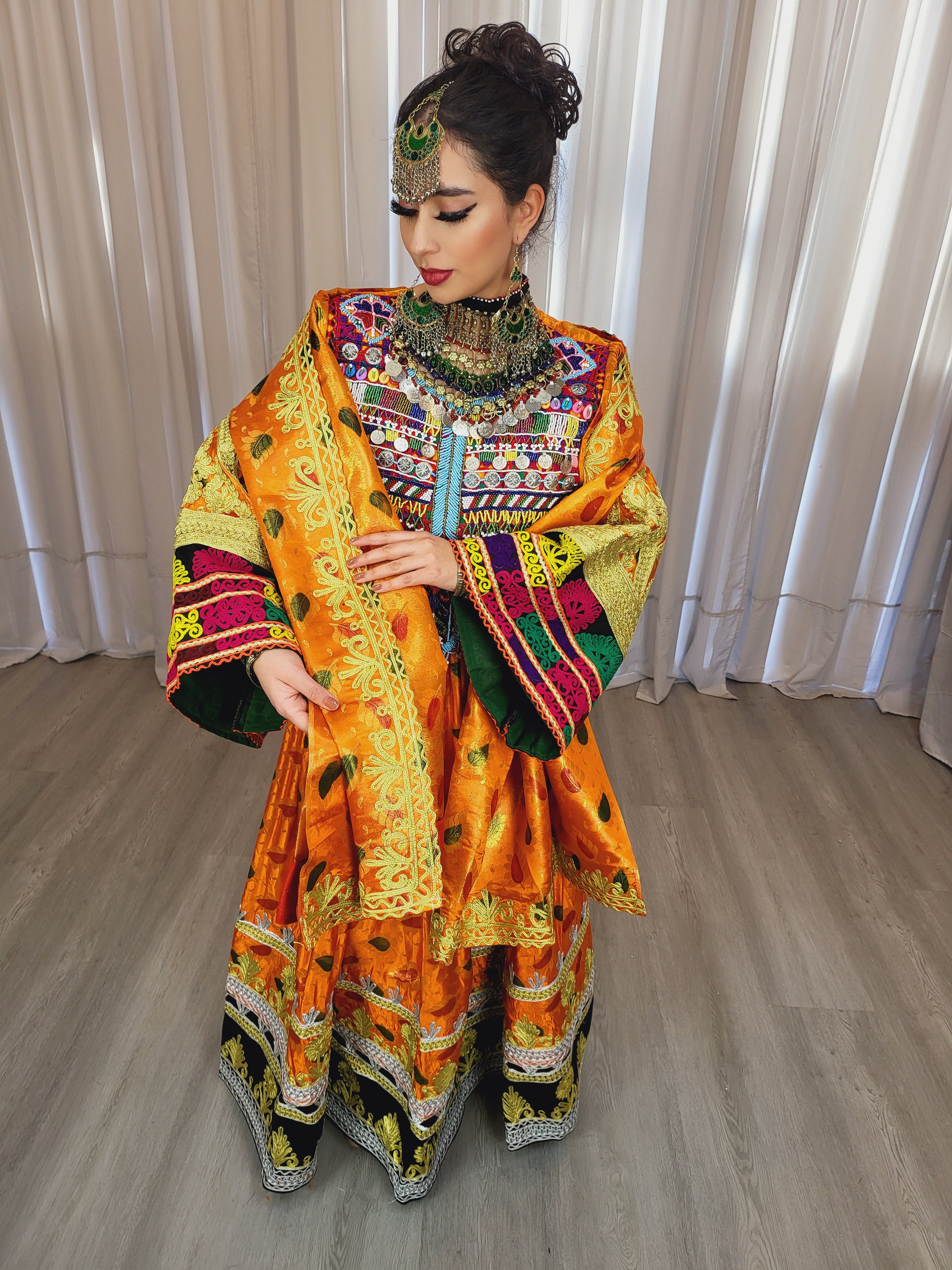 Orange Banaras Dress