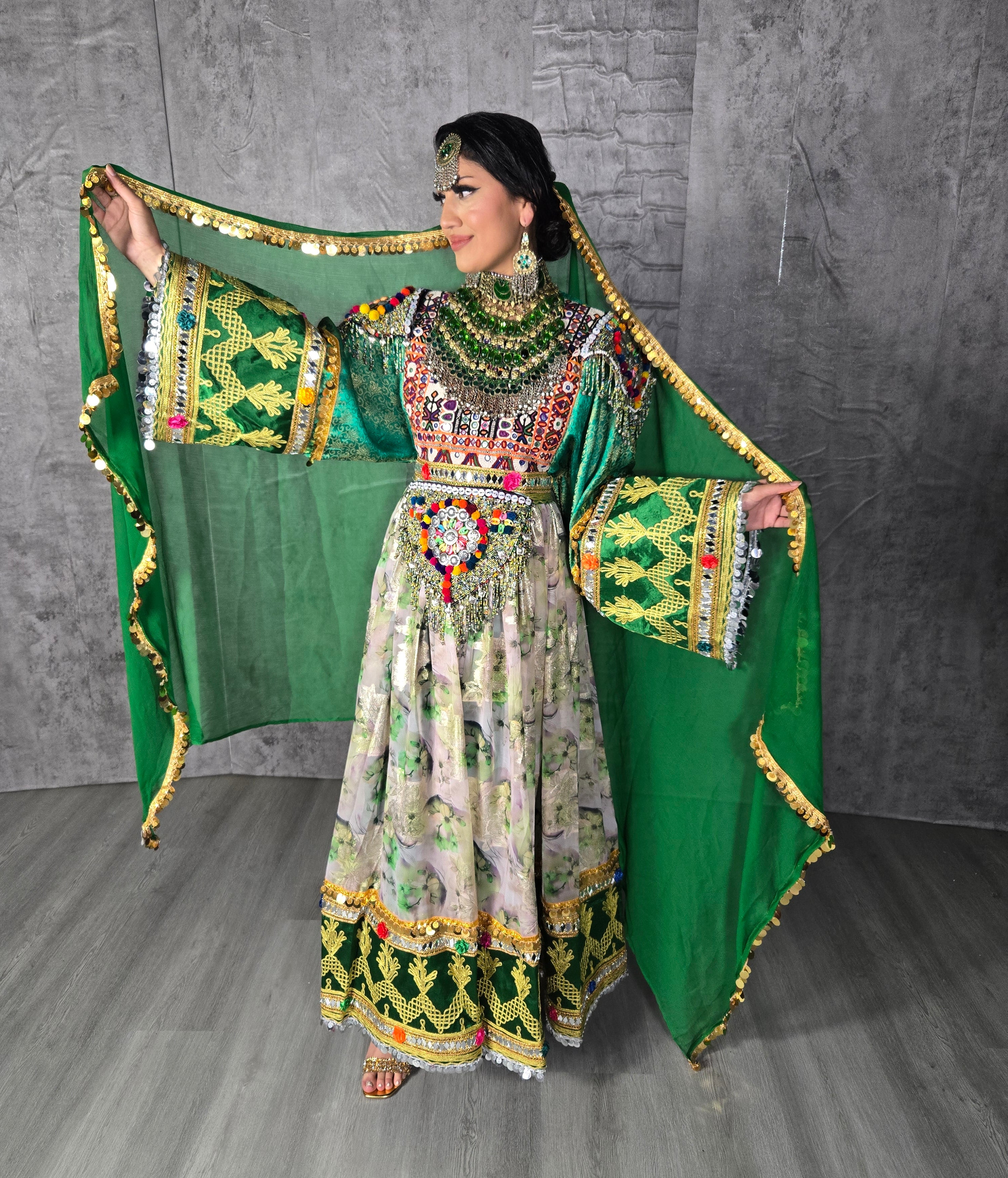 Creamy Green Barosha Dress