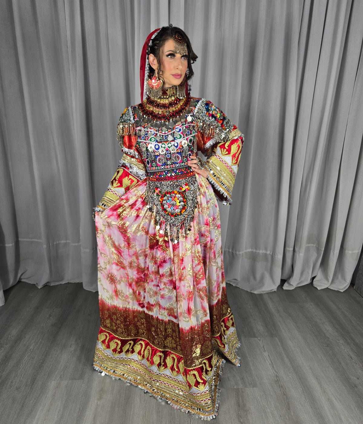 Pink/Red Barosha Dress