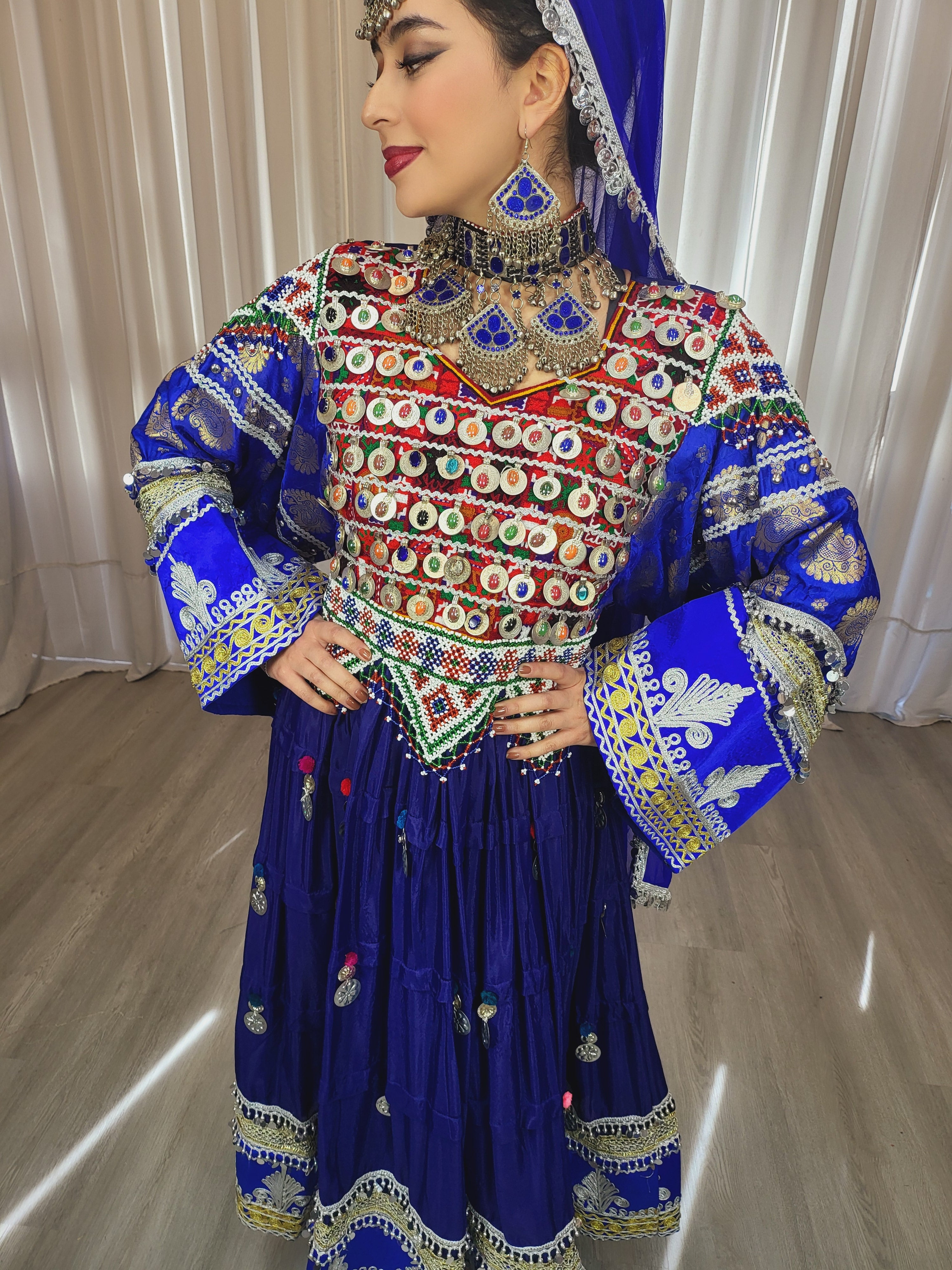 Dark Blue Coins Dress