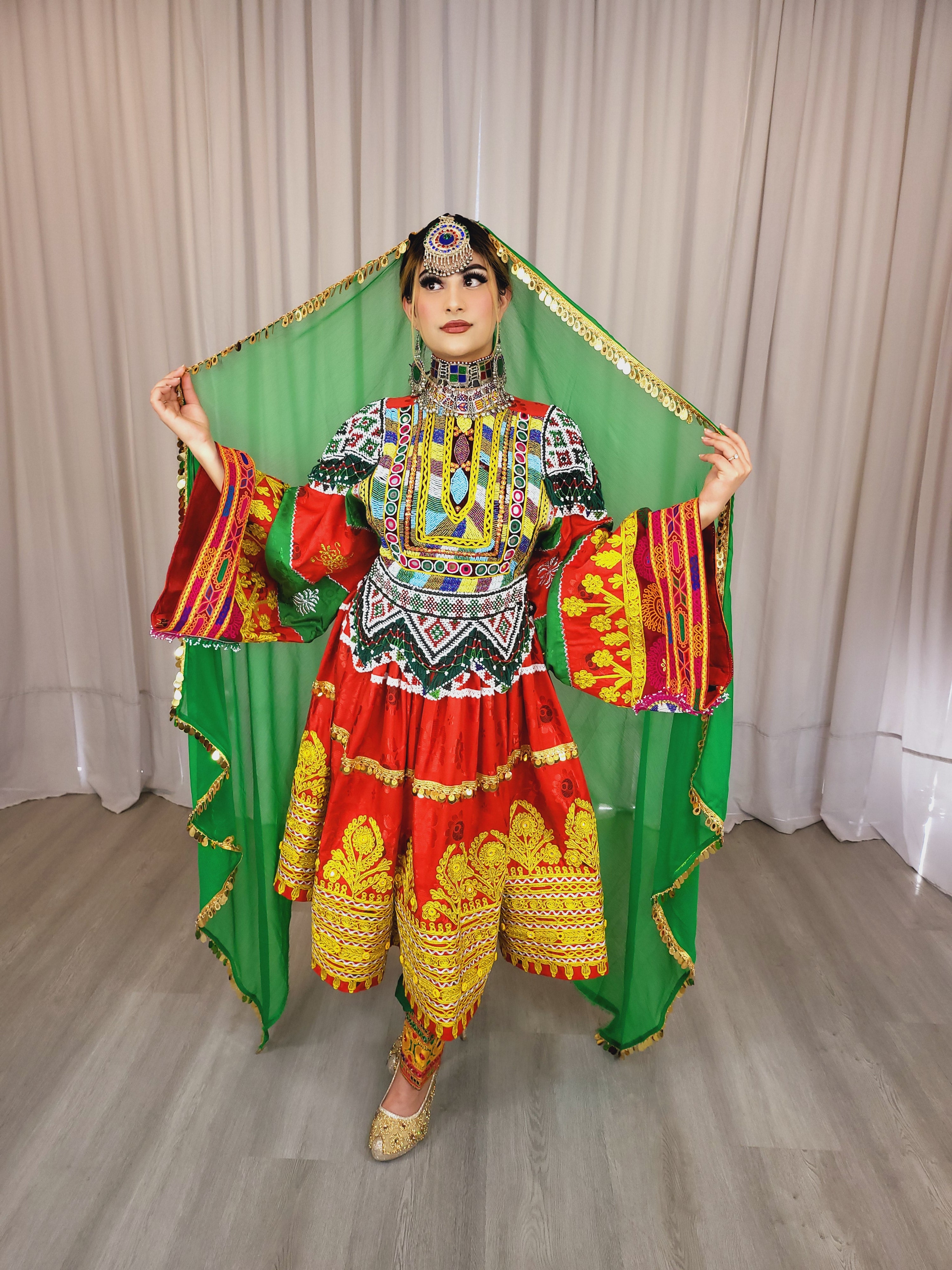 Red Gule Bakhmal Dress