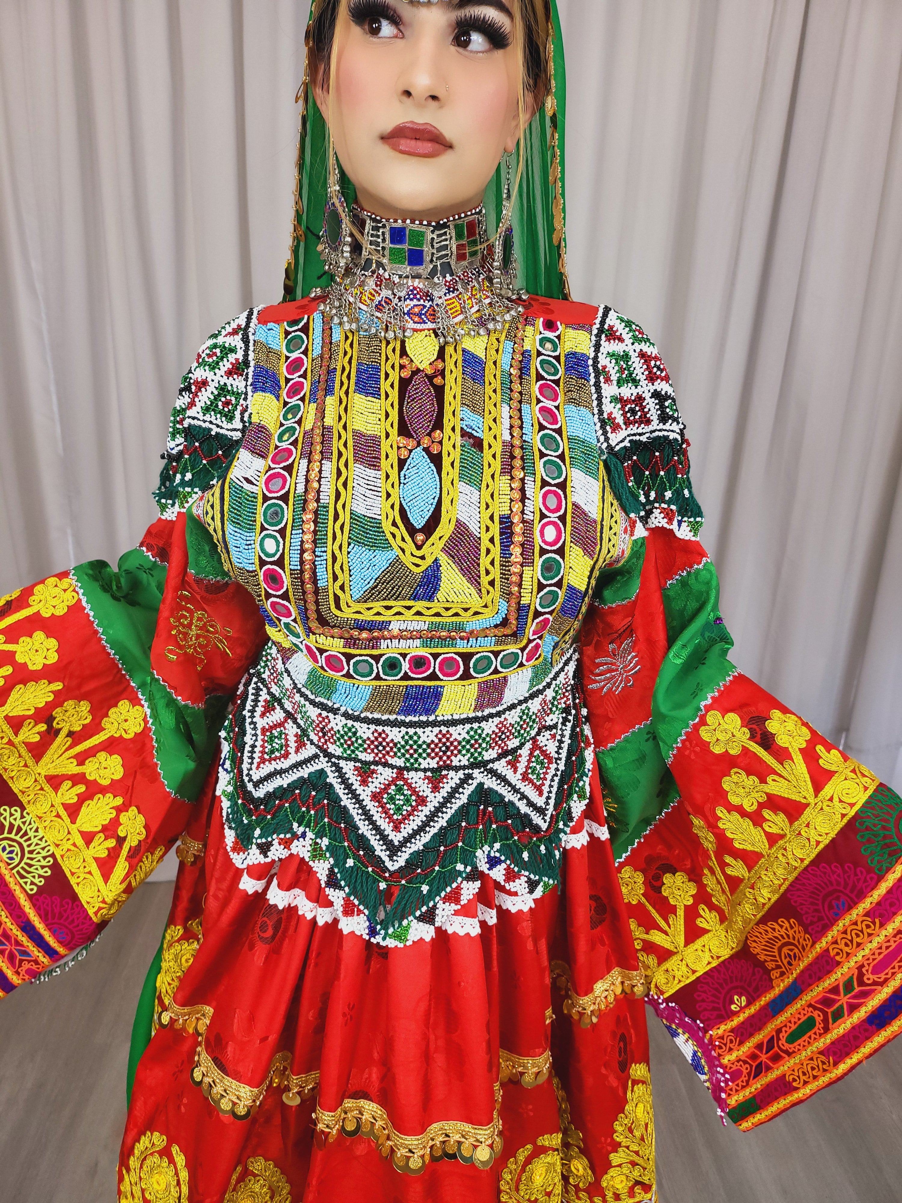 Red Gule Bakhmal Dress