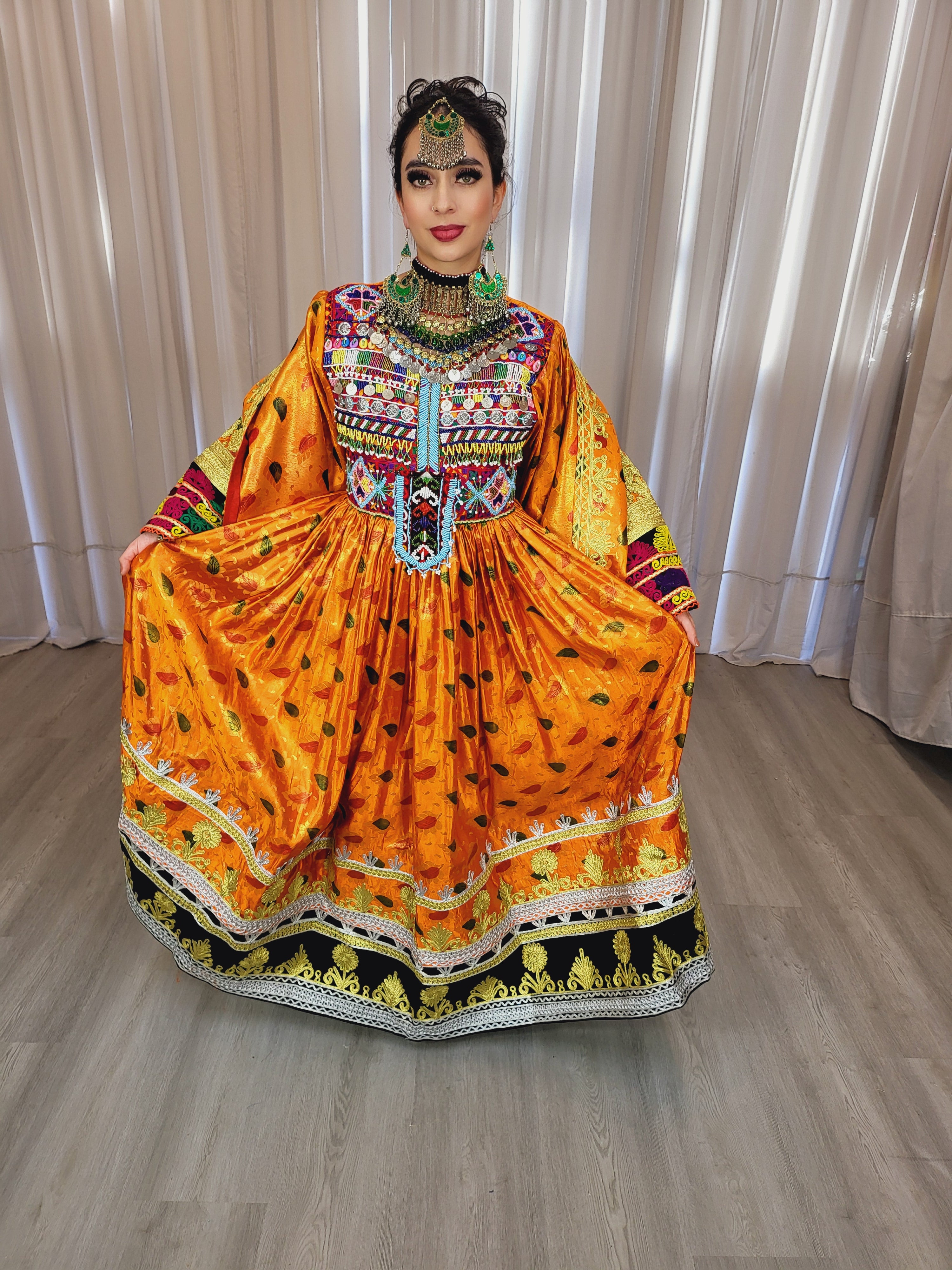 Orange Banaras Dress