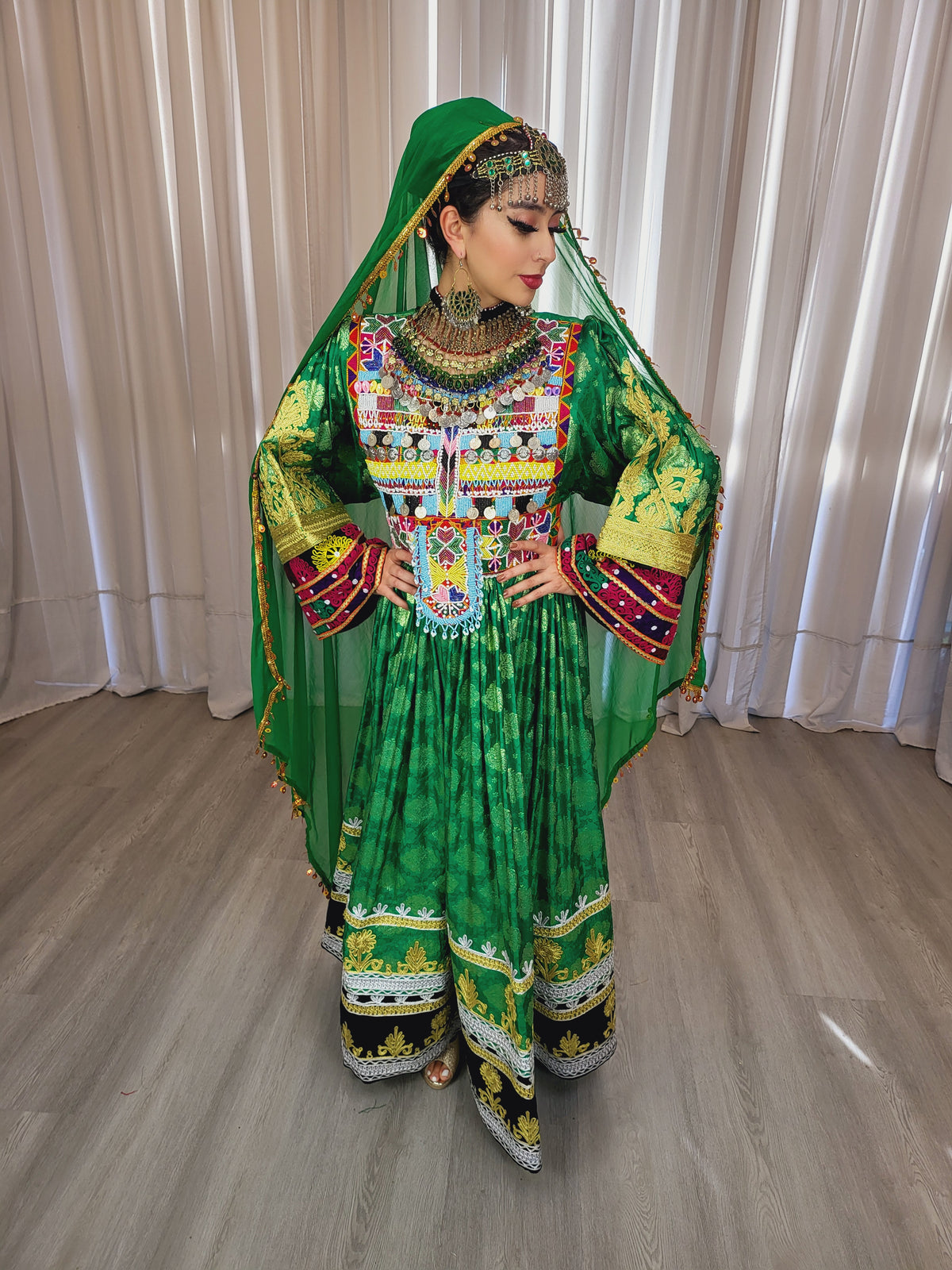 Green Banaras Dress