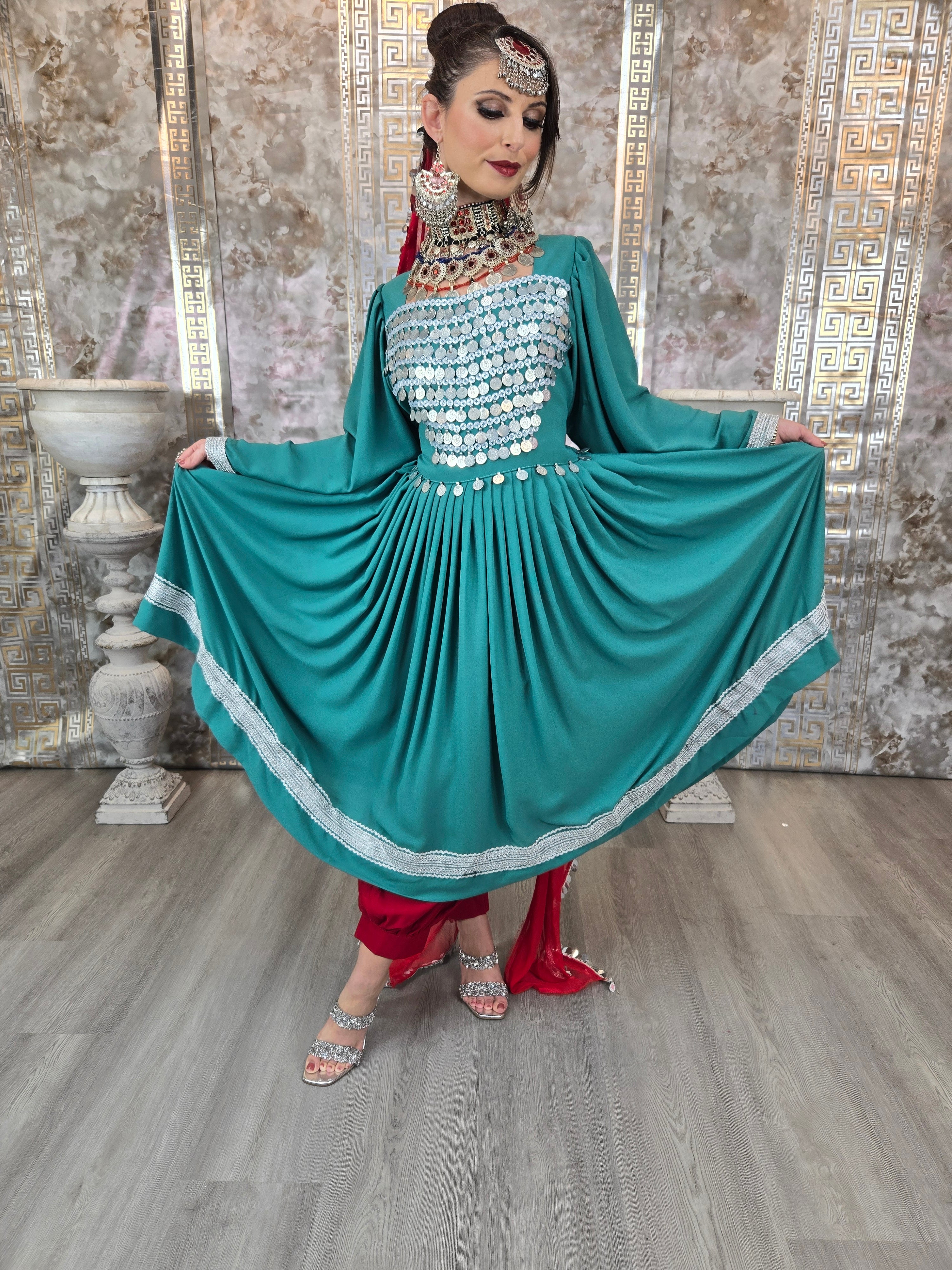 Turquoise green Coin Dress #2