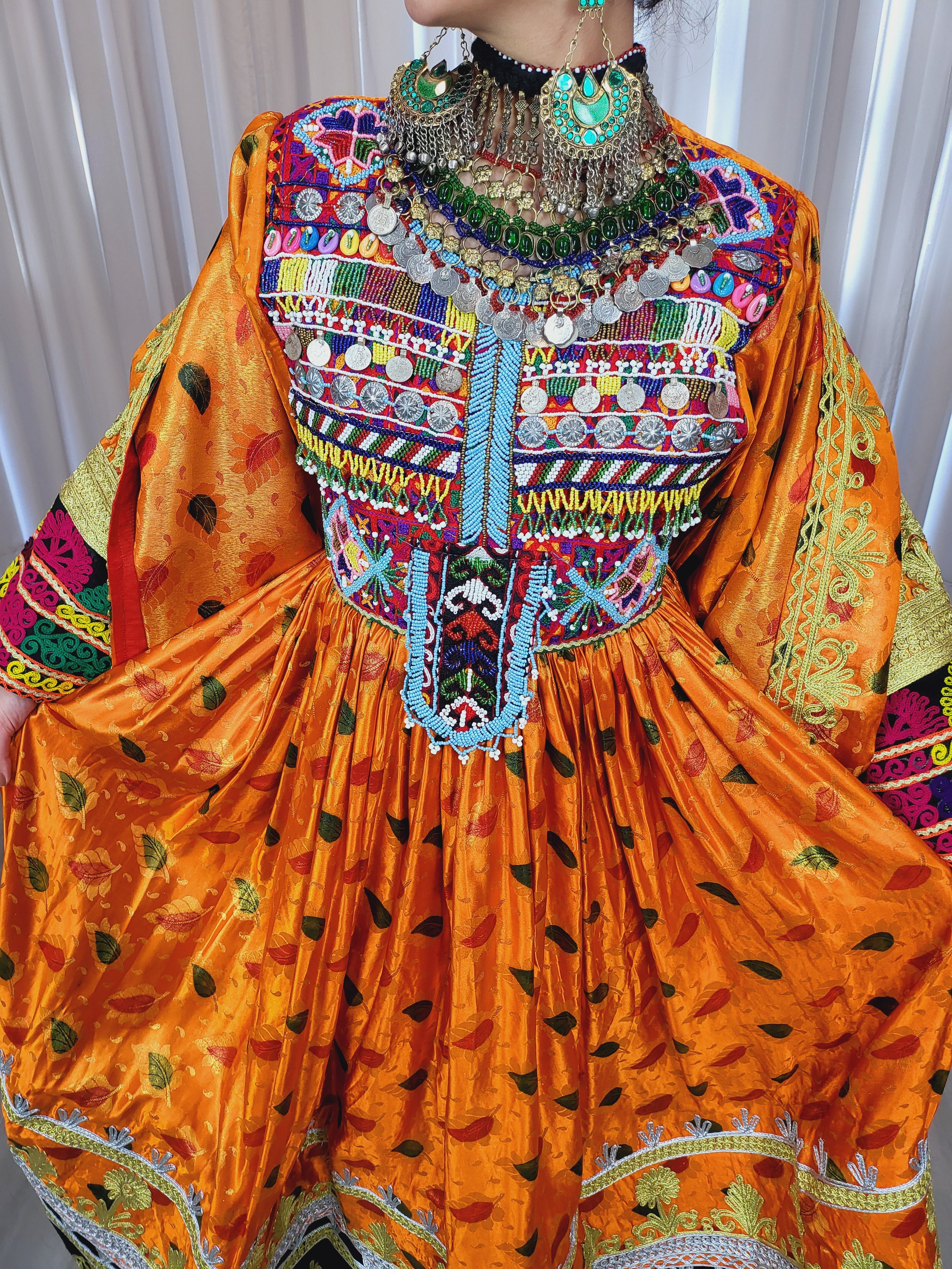 Orange Banaras Dress