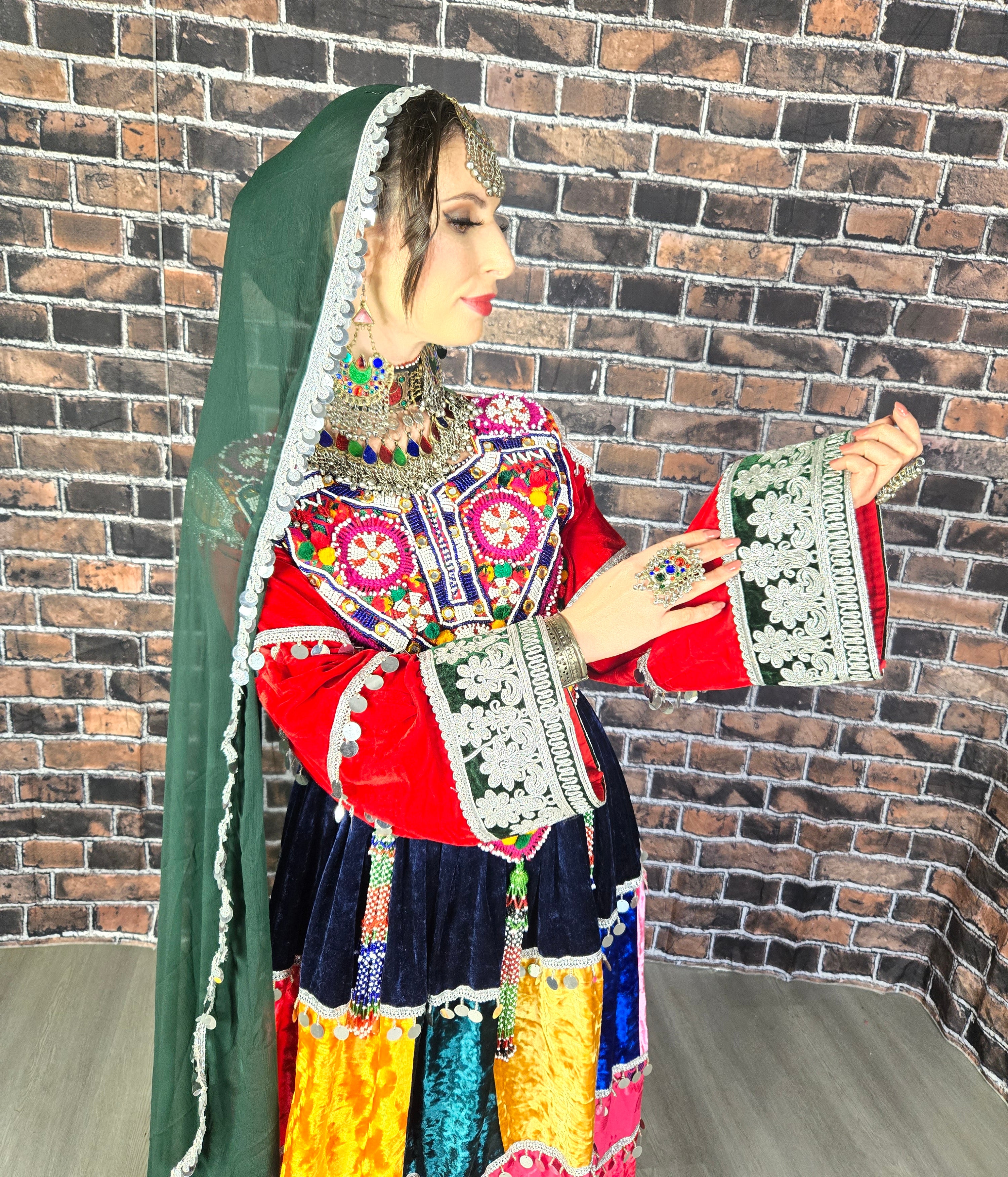 Multi Bakhmal Dress
