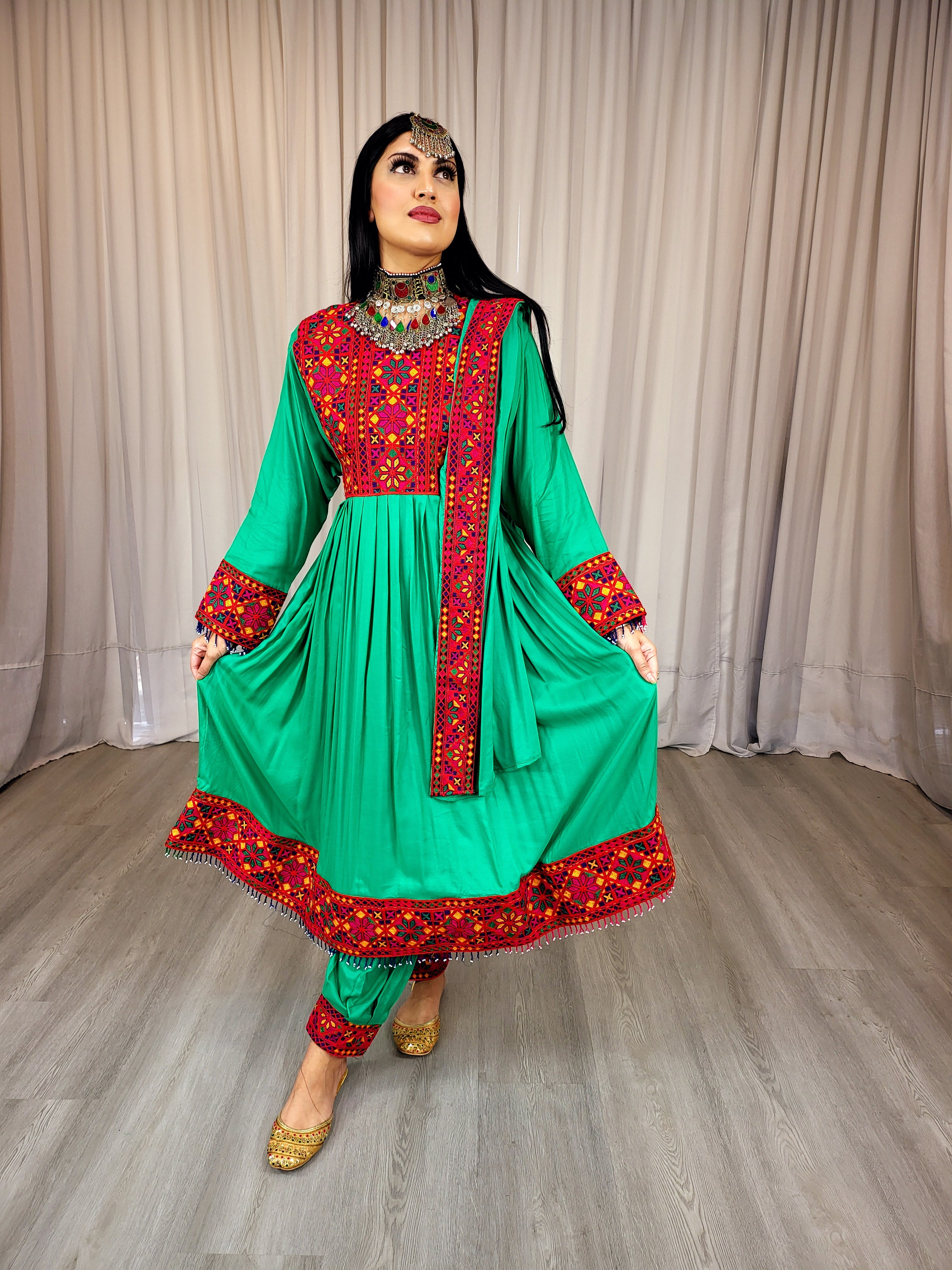 Turquoise Green Cotton Dress