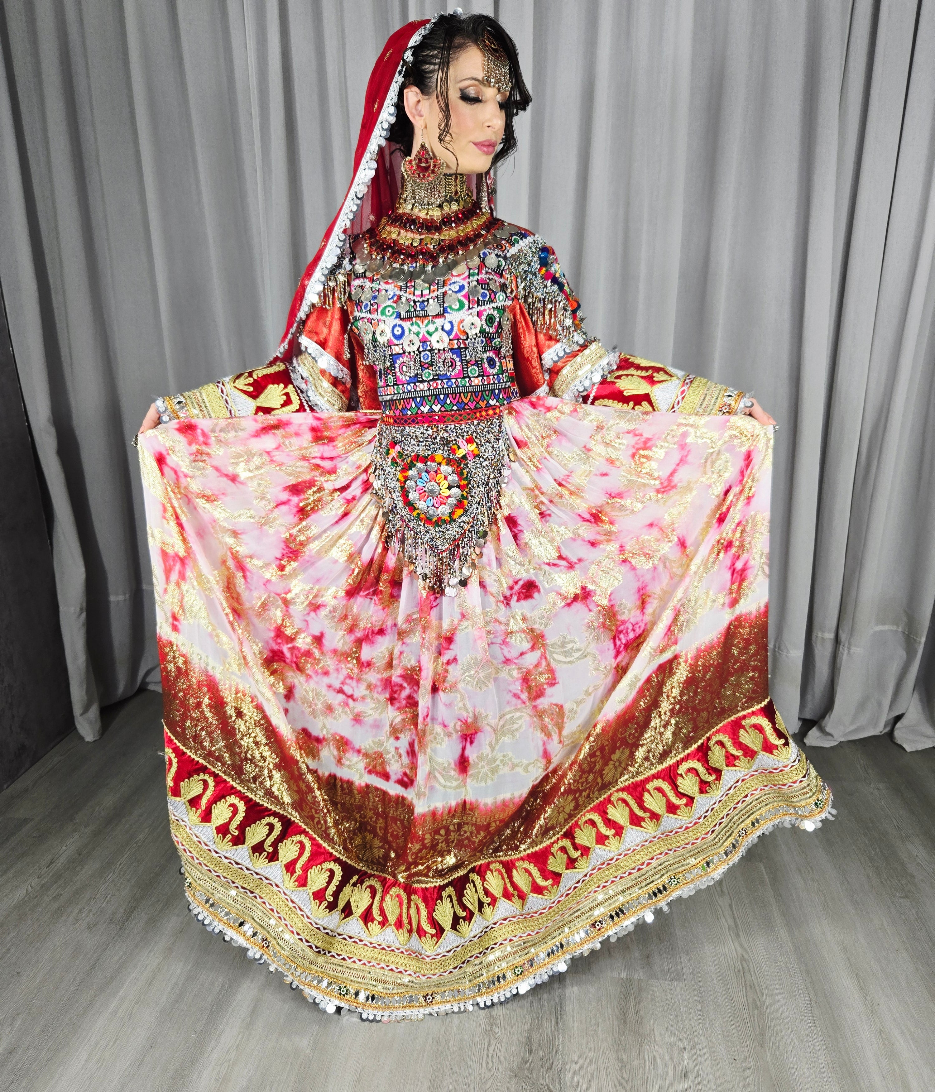 Pink/Red Barosha Dress