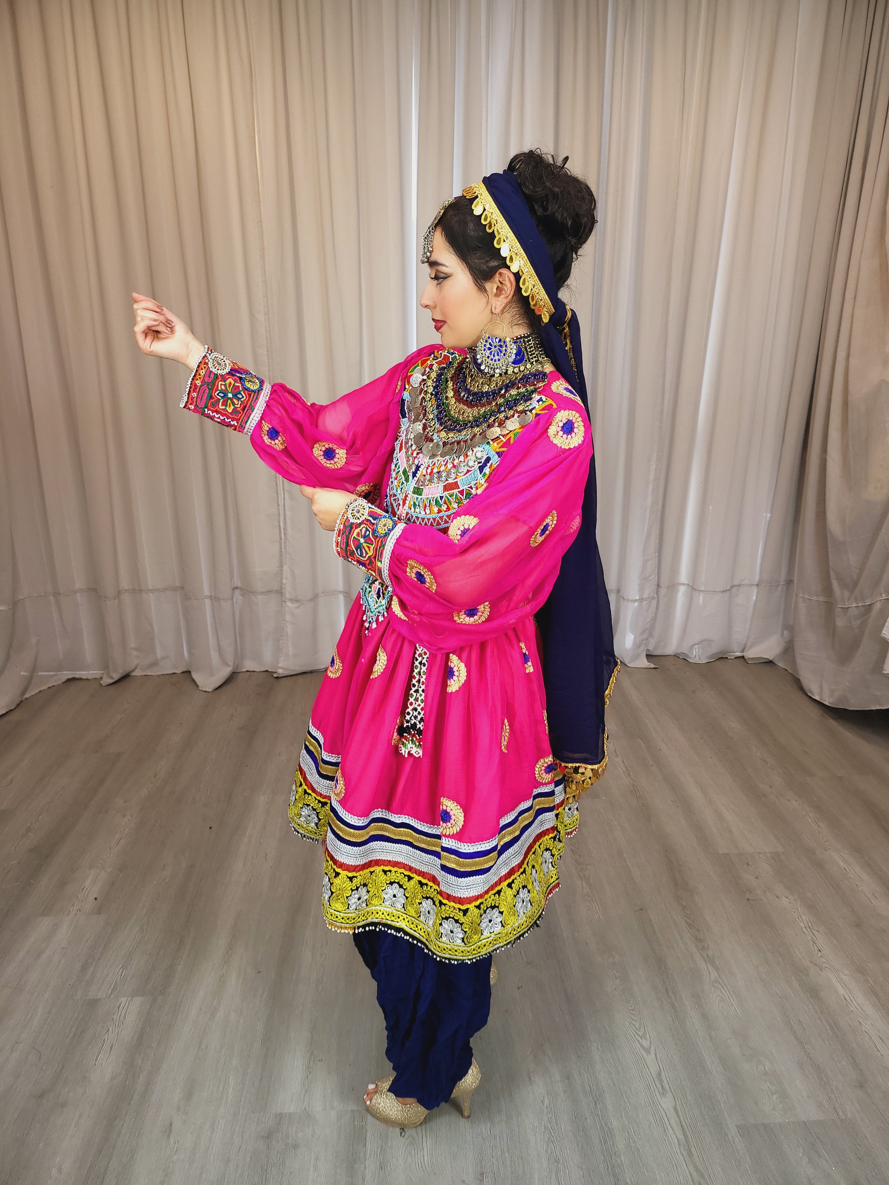 Hot Pink Chiffon Dress