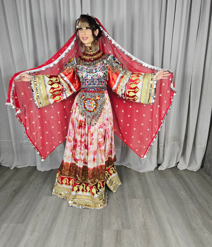 Pink/Red Barosha Dress
