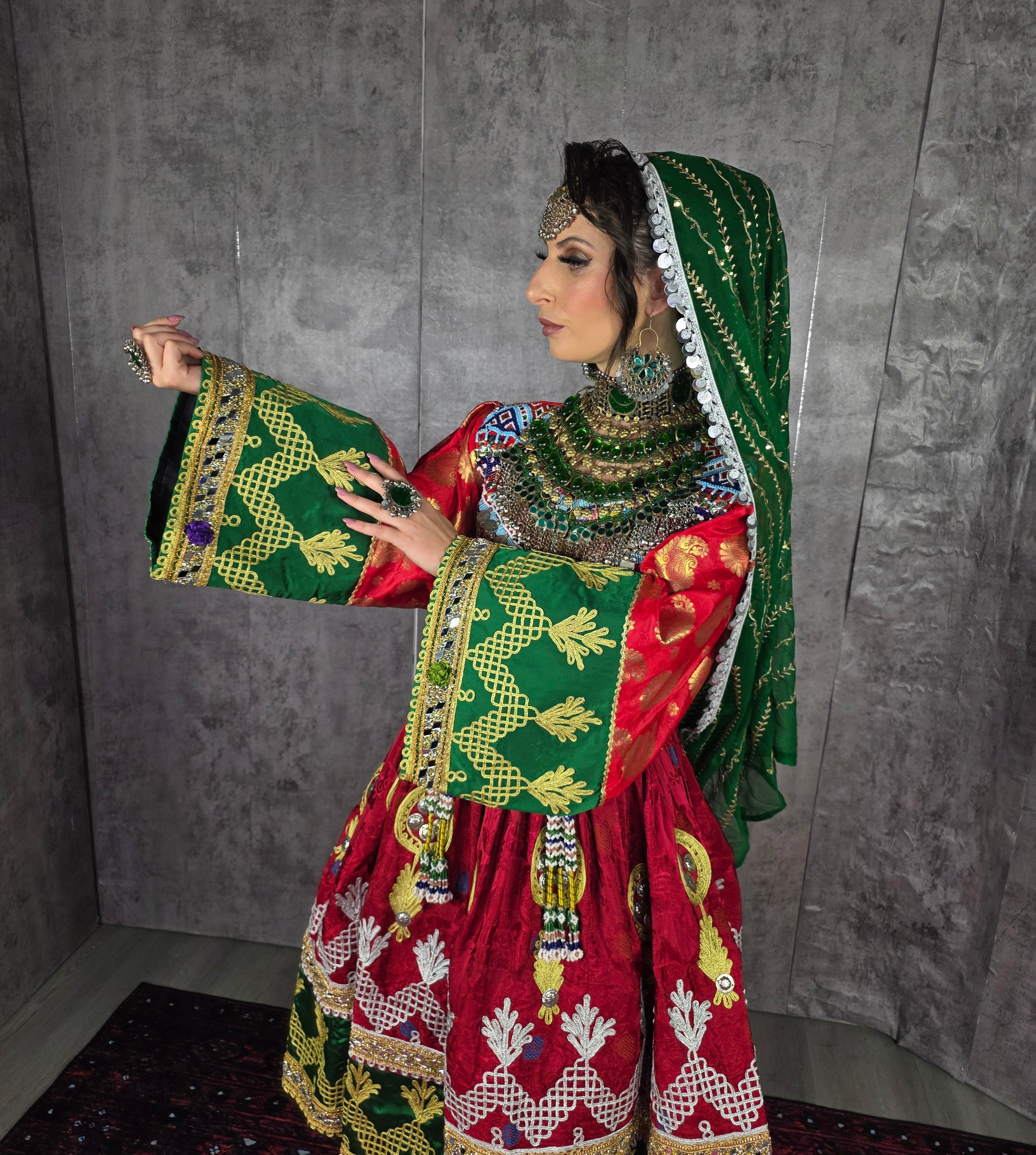 Red/Green Cherma Dress