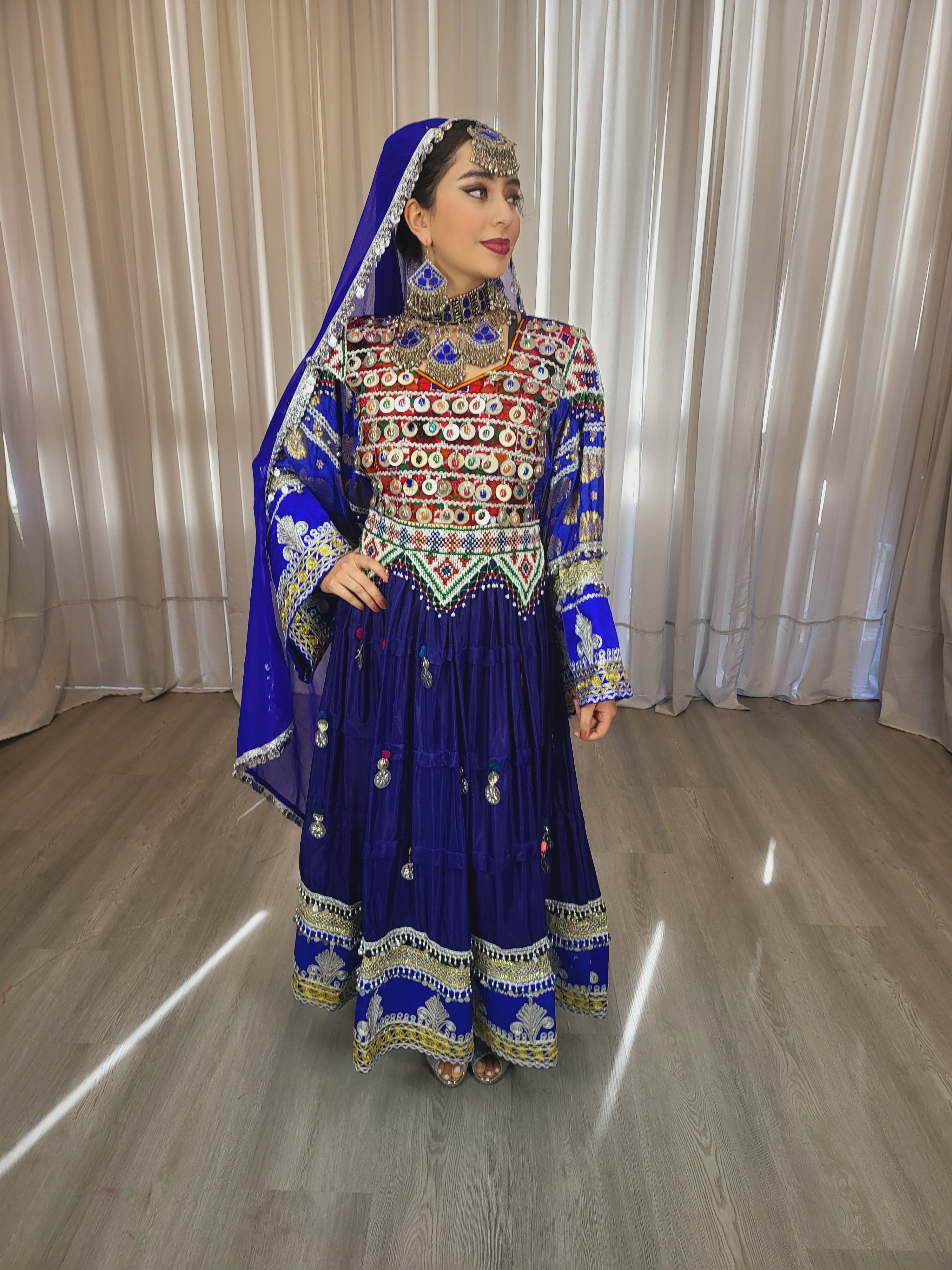 Dark Blue Coins Dress