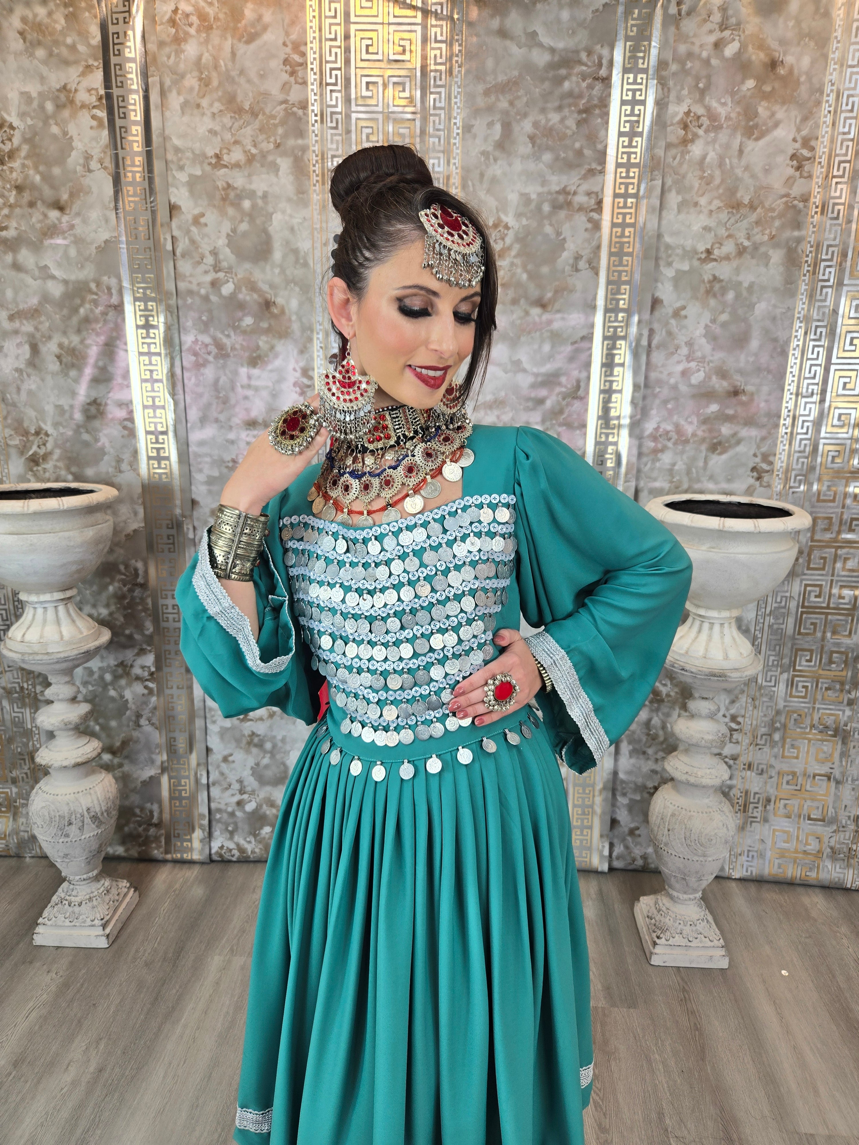 Turquoise green Coin Dress #2