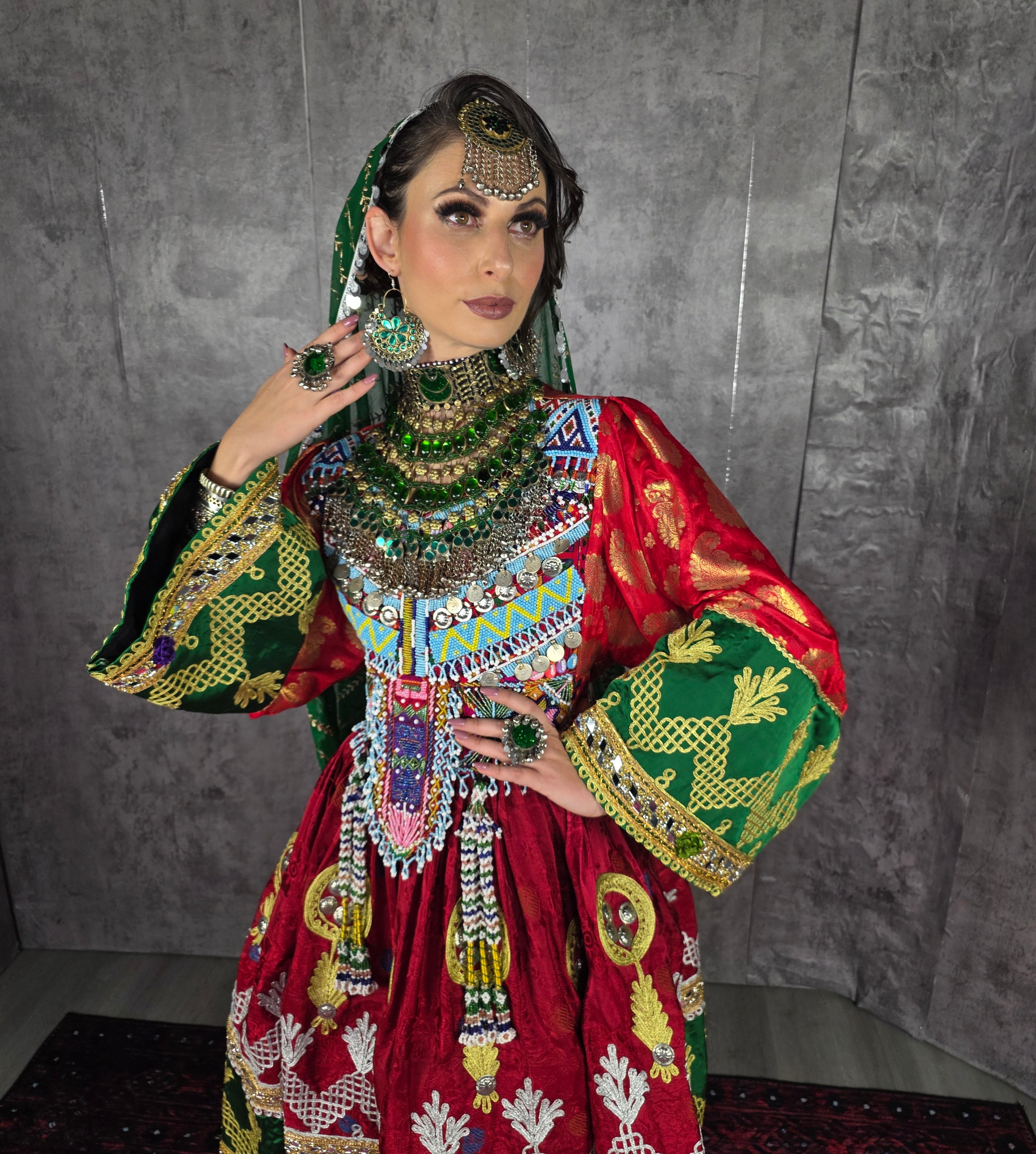 Red/Green Cherma Dress