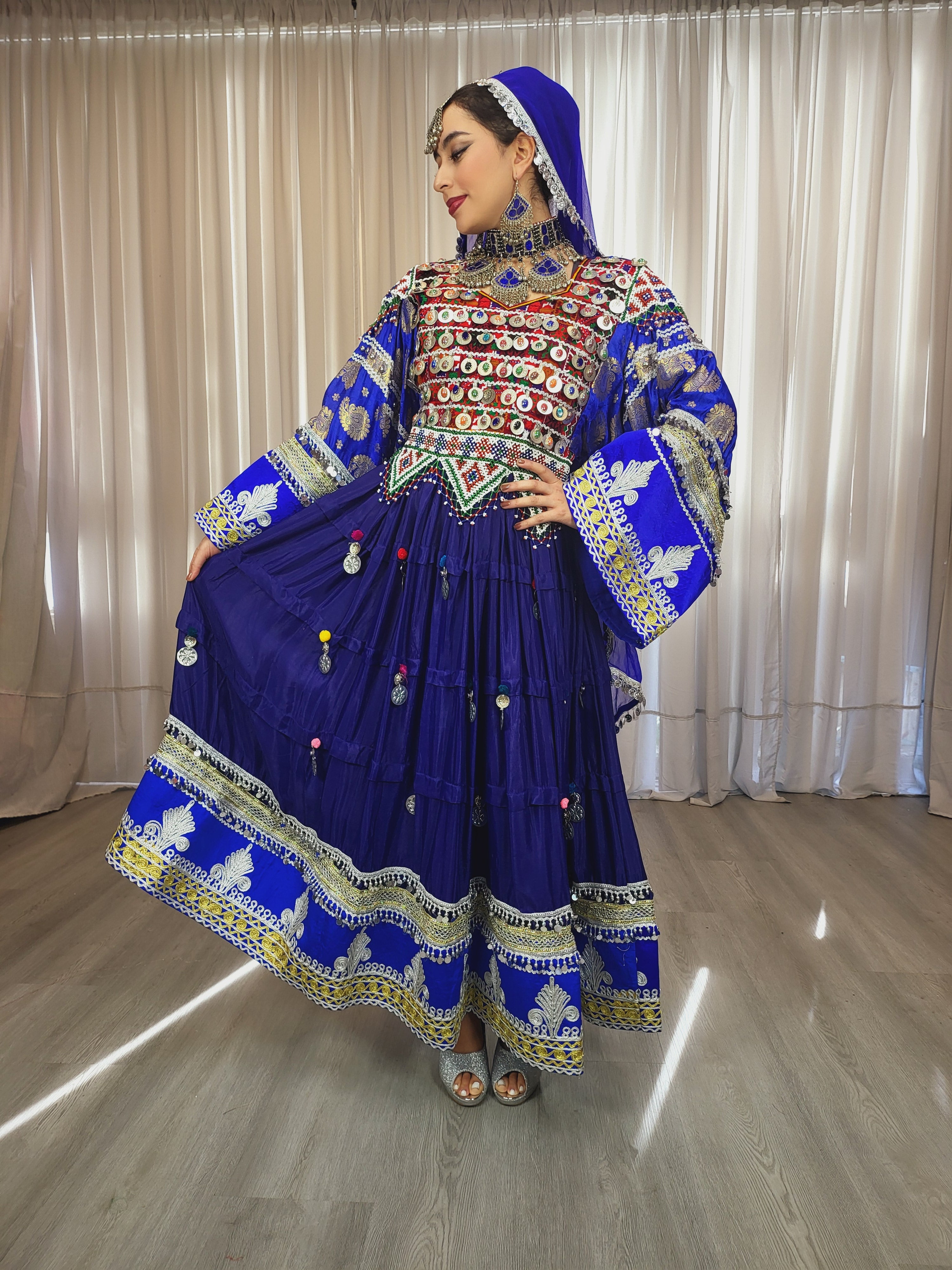 Dark Blue Coins Dress