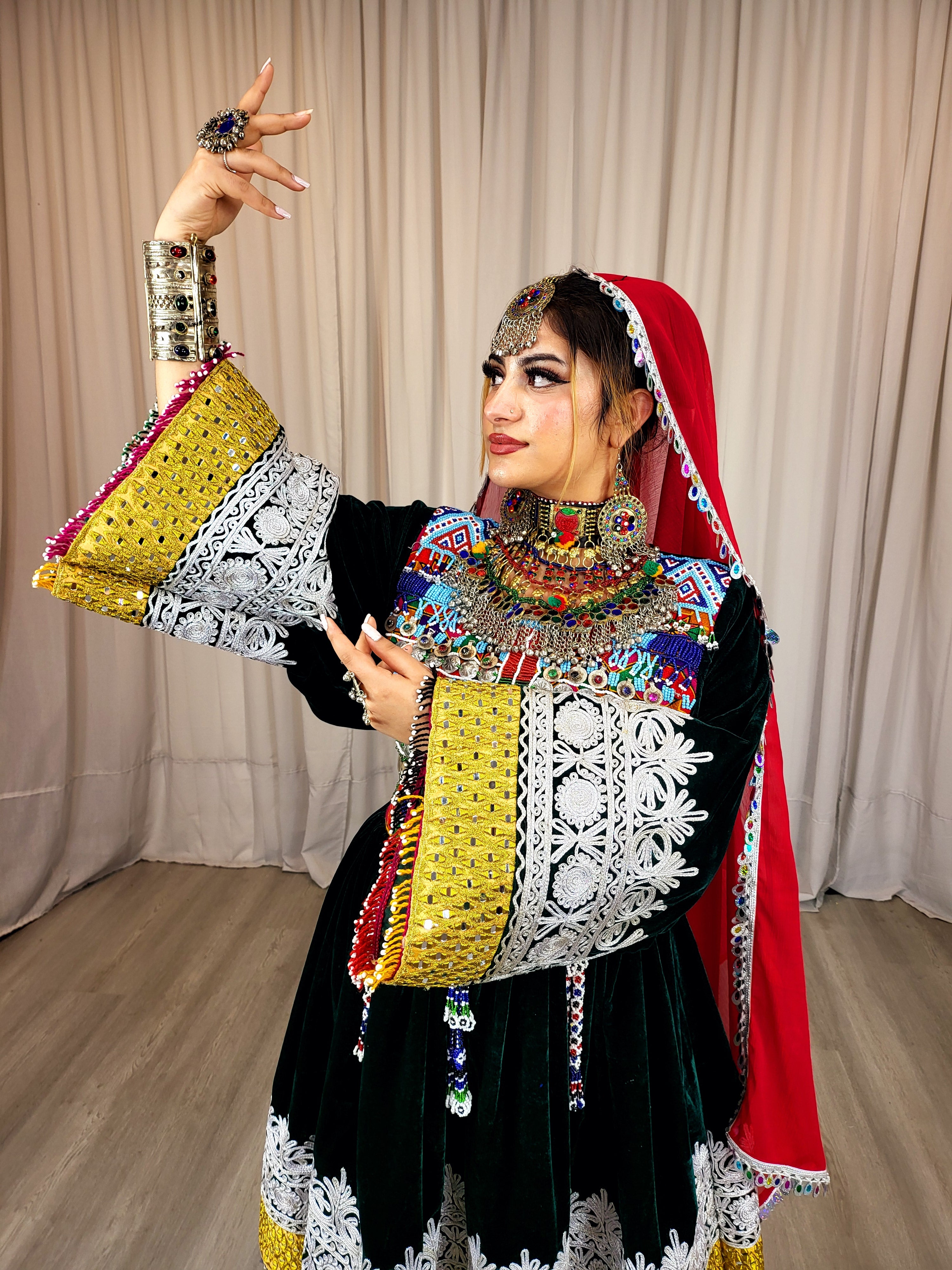 Sabz Velvet Gand Dress